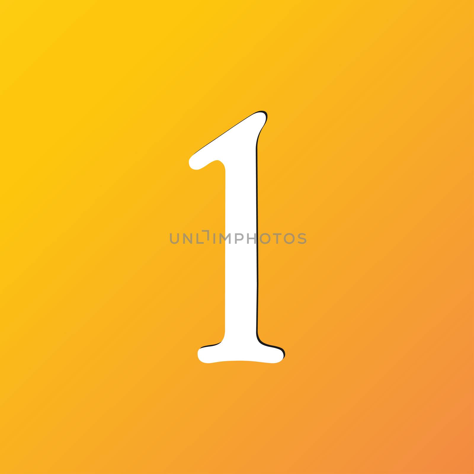 number one icon symbol Flat modern web design with long shadow and space for your text.  by serhii_lohvyniuk