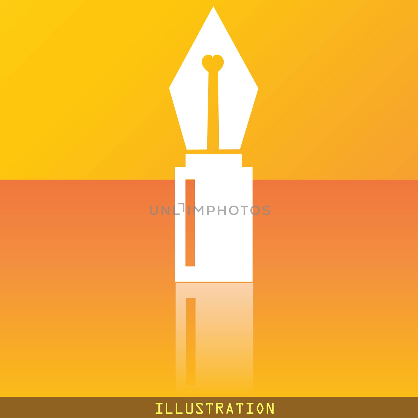 icon symbol Flat modern web design with reflection and space for your text. illustration. Raster version