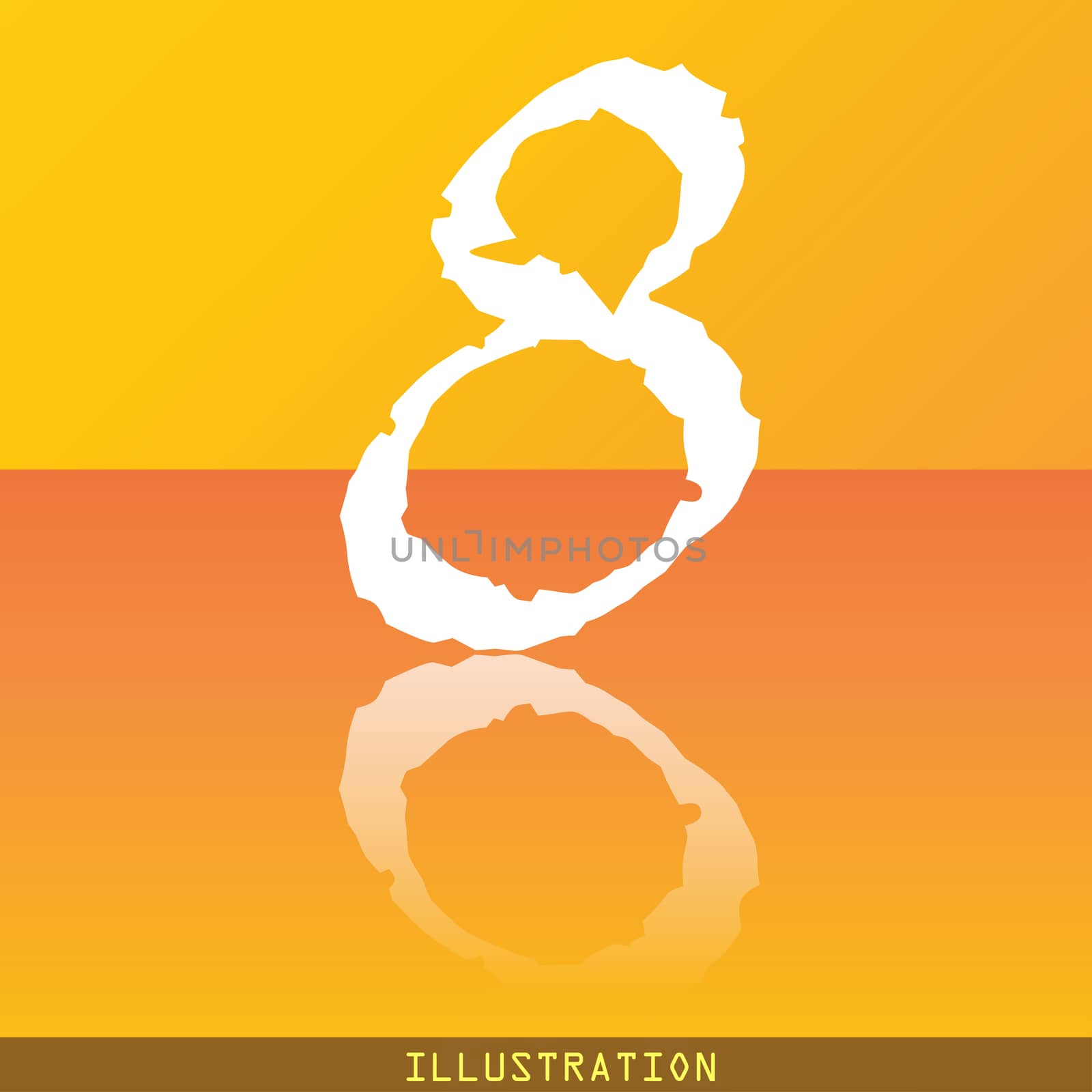 number Eight icon symbol Flat modern web design with reflection and space for your text. illustration. Raster version