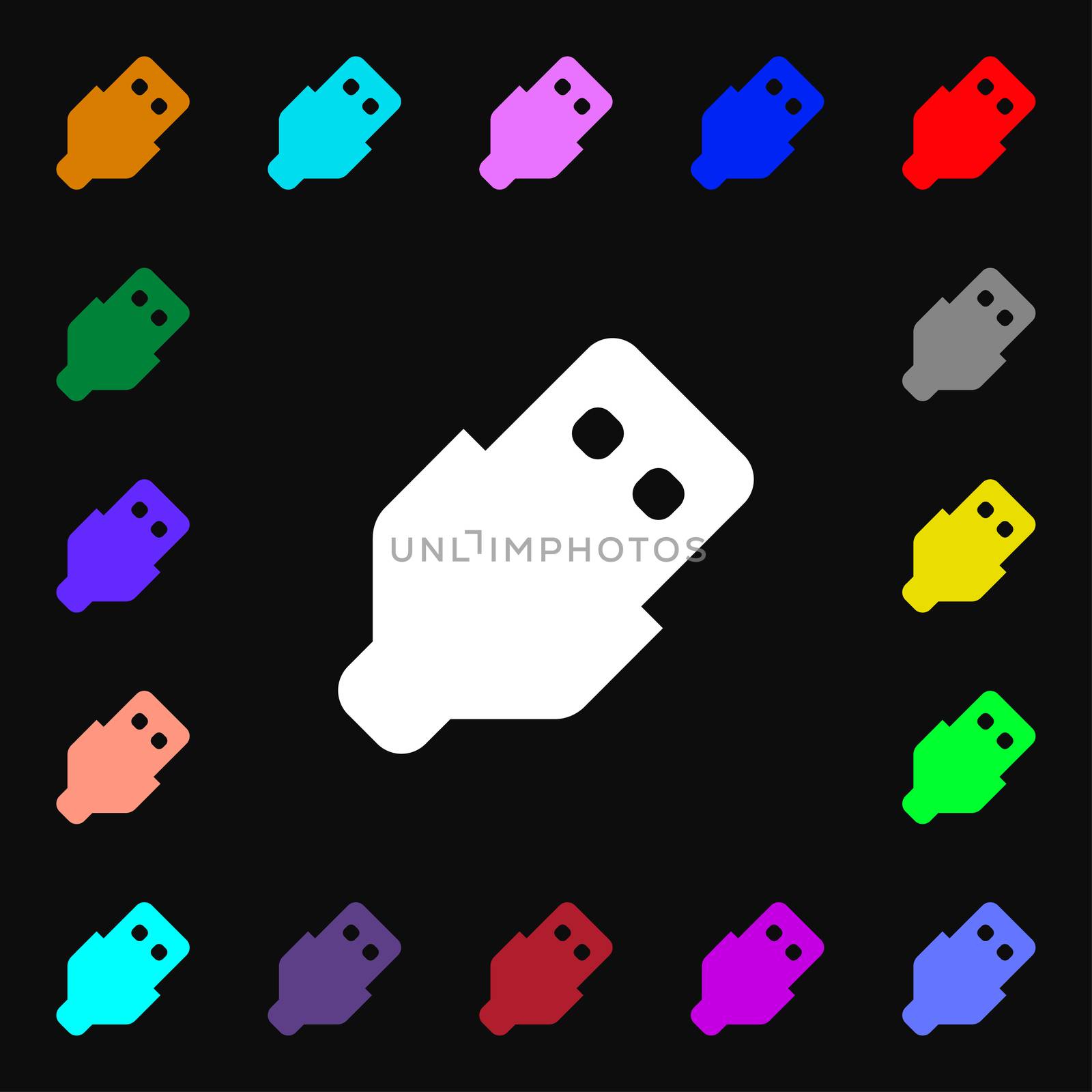 USB icon sign. Lots of colorful symbols for your design.  by serhii_lohvyniuk