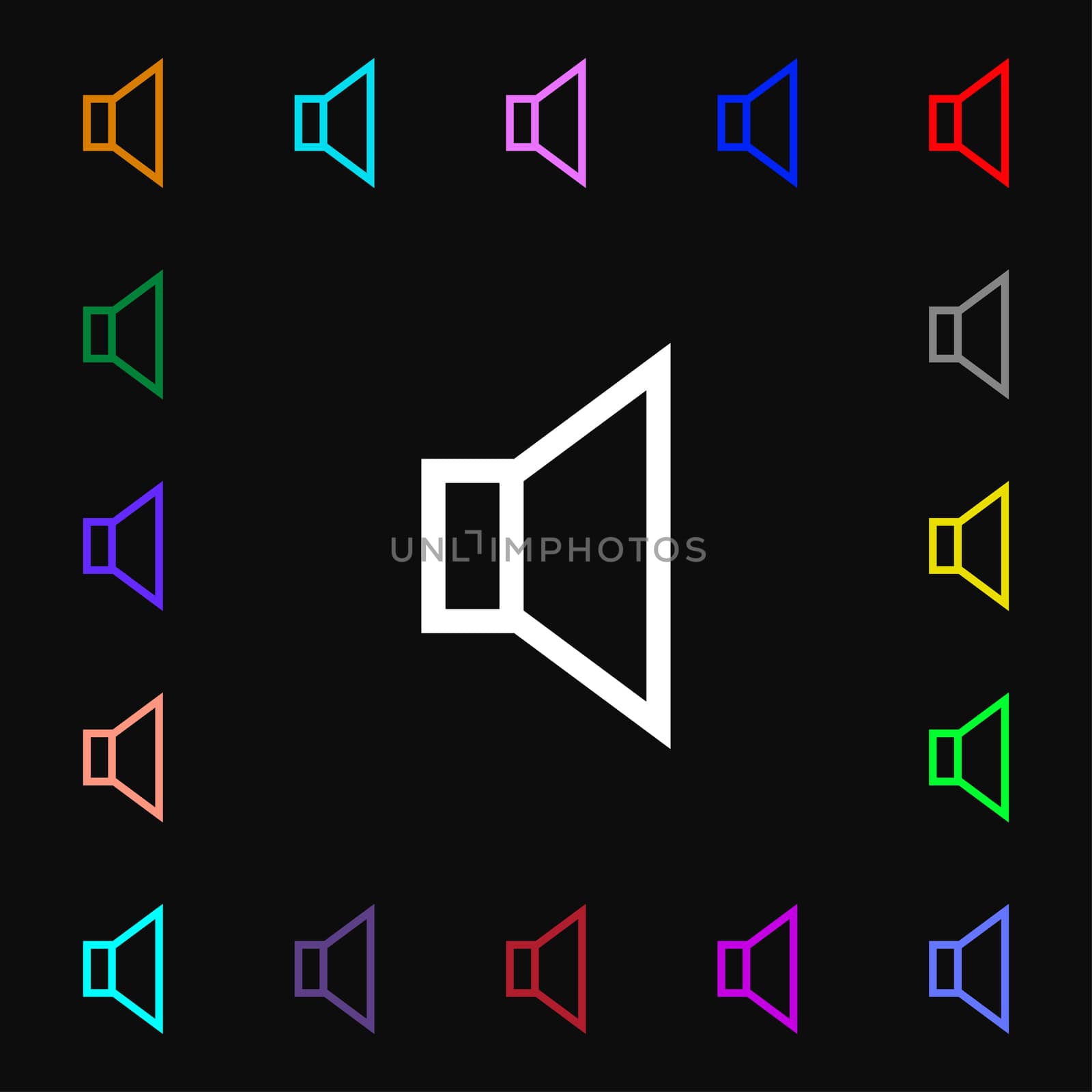 volume, sound icon sign. Lots of colorful symbols for your design.  by serhii_lohvyniuk