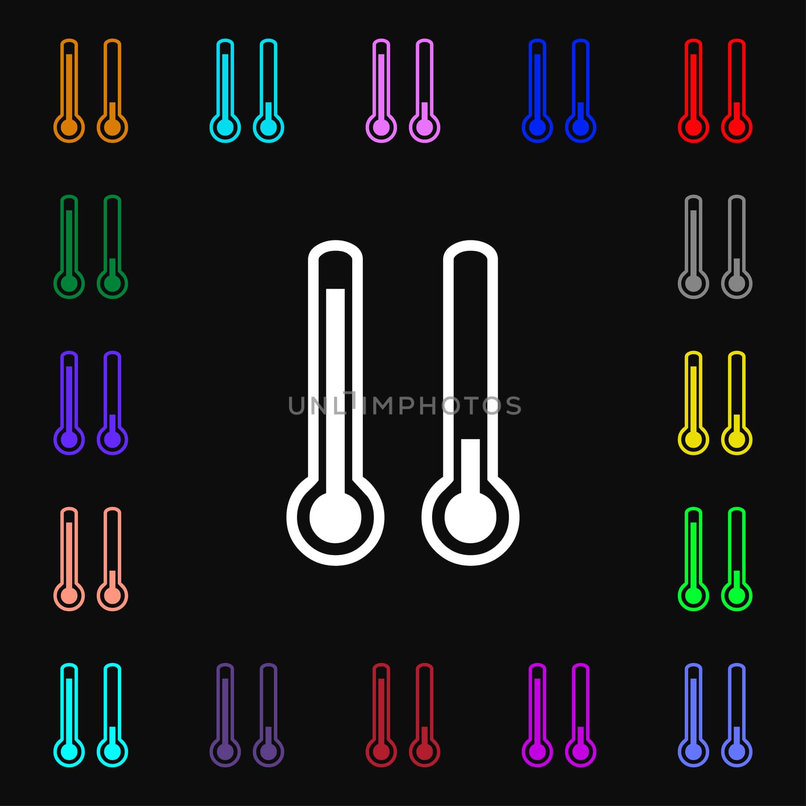 thermometer temperature iconi sign. Lots of colorful symbols for your design.  by serhii_lohvyniuk