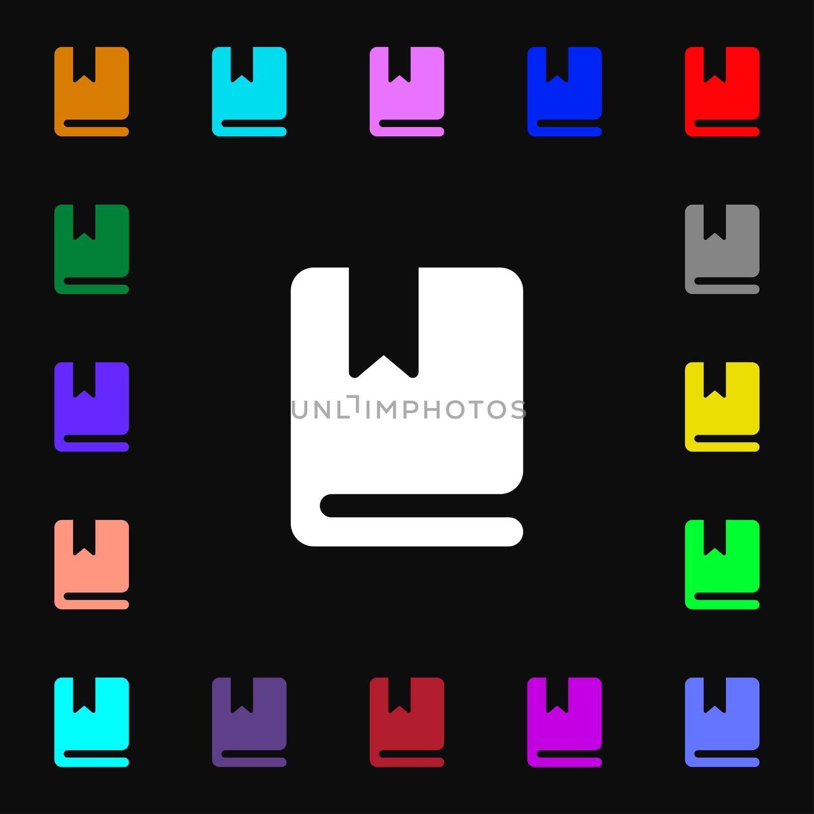 bookmark icon sign. Lots of colorful symbols for your design. illustration