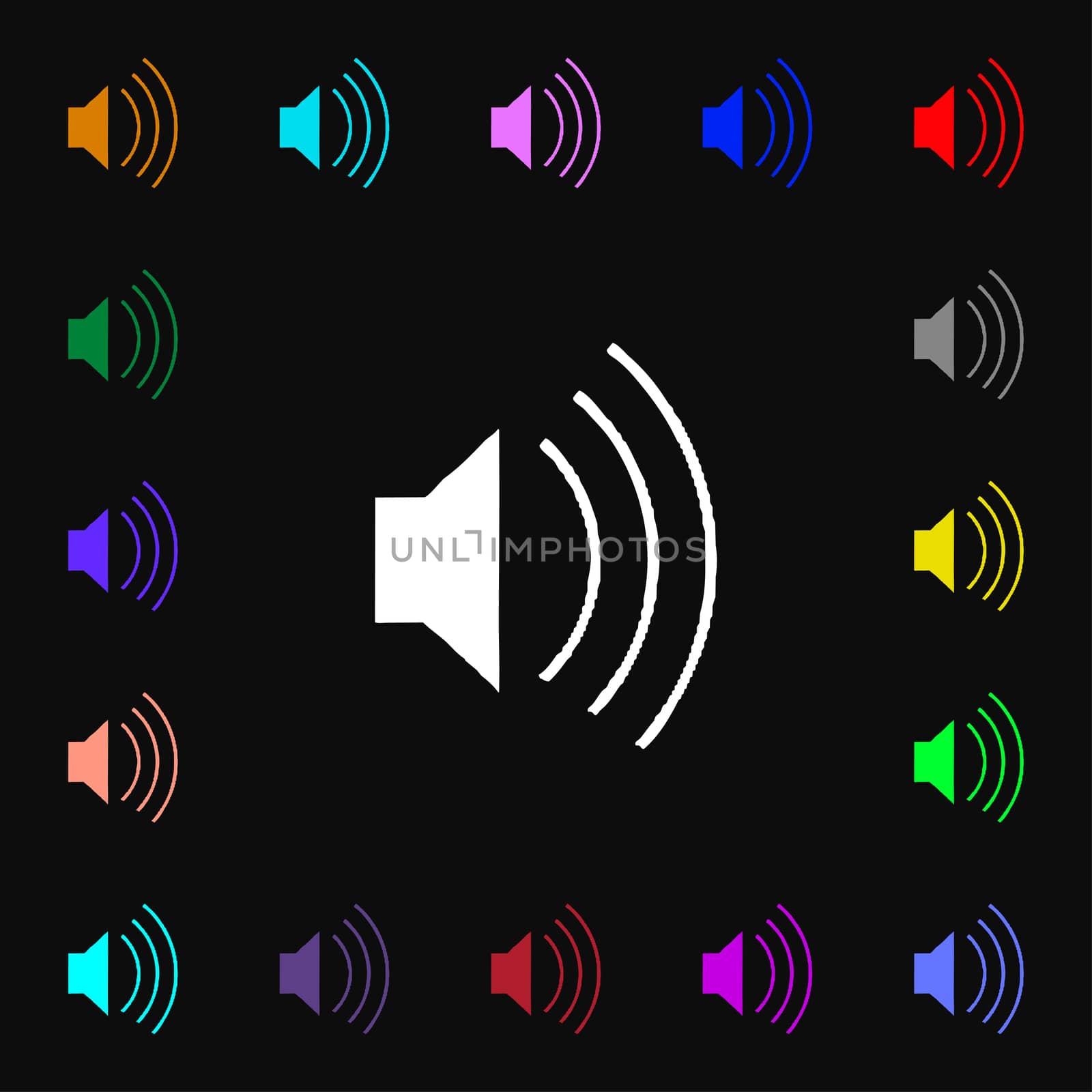 volume, sound icon sign. Lots of colorful symbols for your design.  by serhii_lohvyniuk