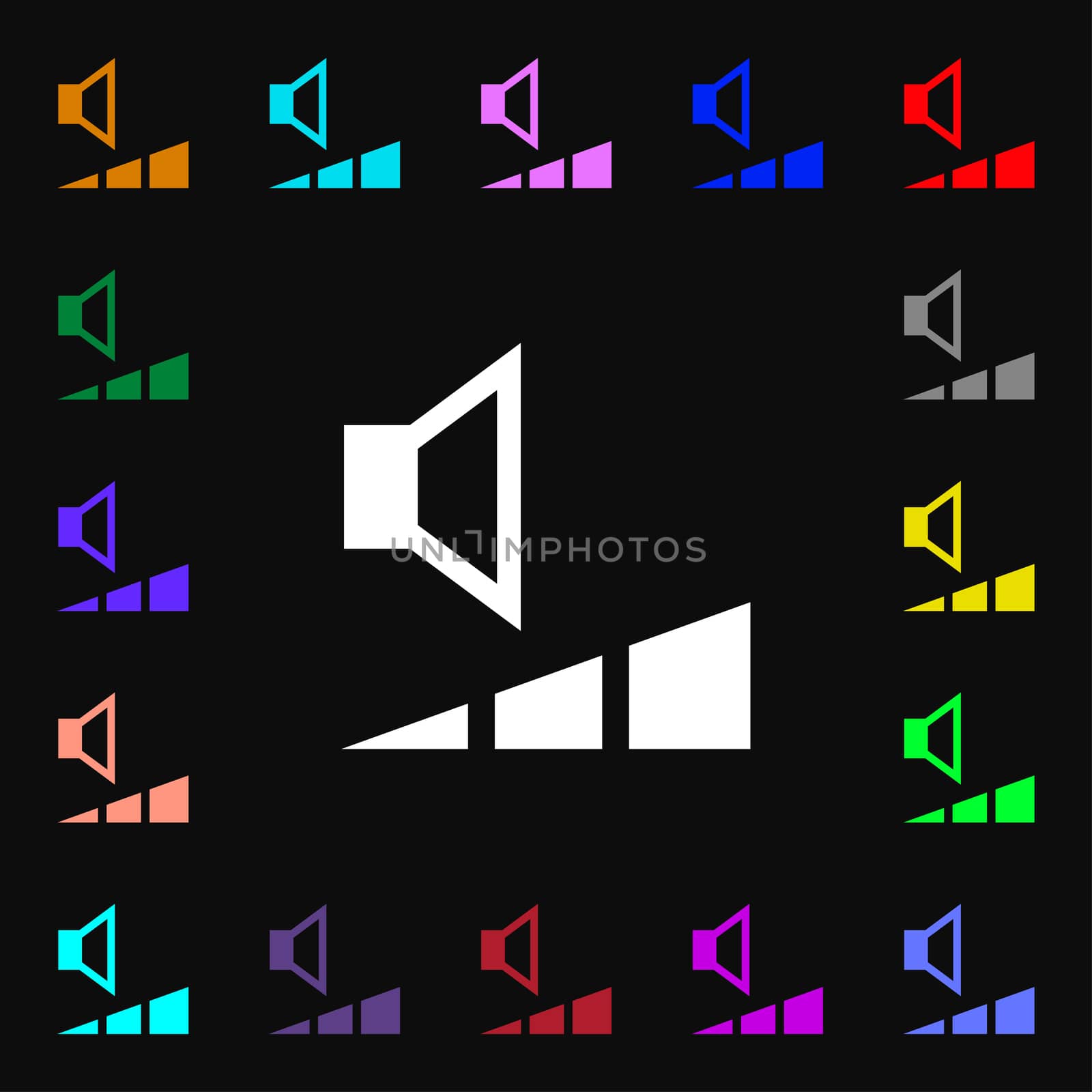 volume, sound icon sign. Lots of colorful symbols for your design.  by serhii_lohvyniuk