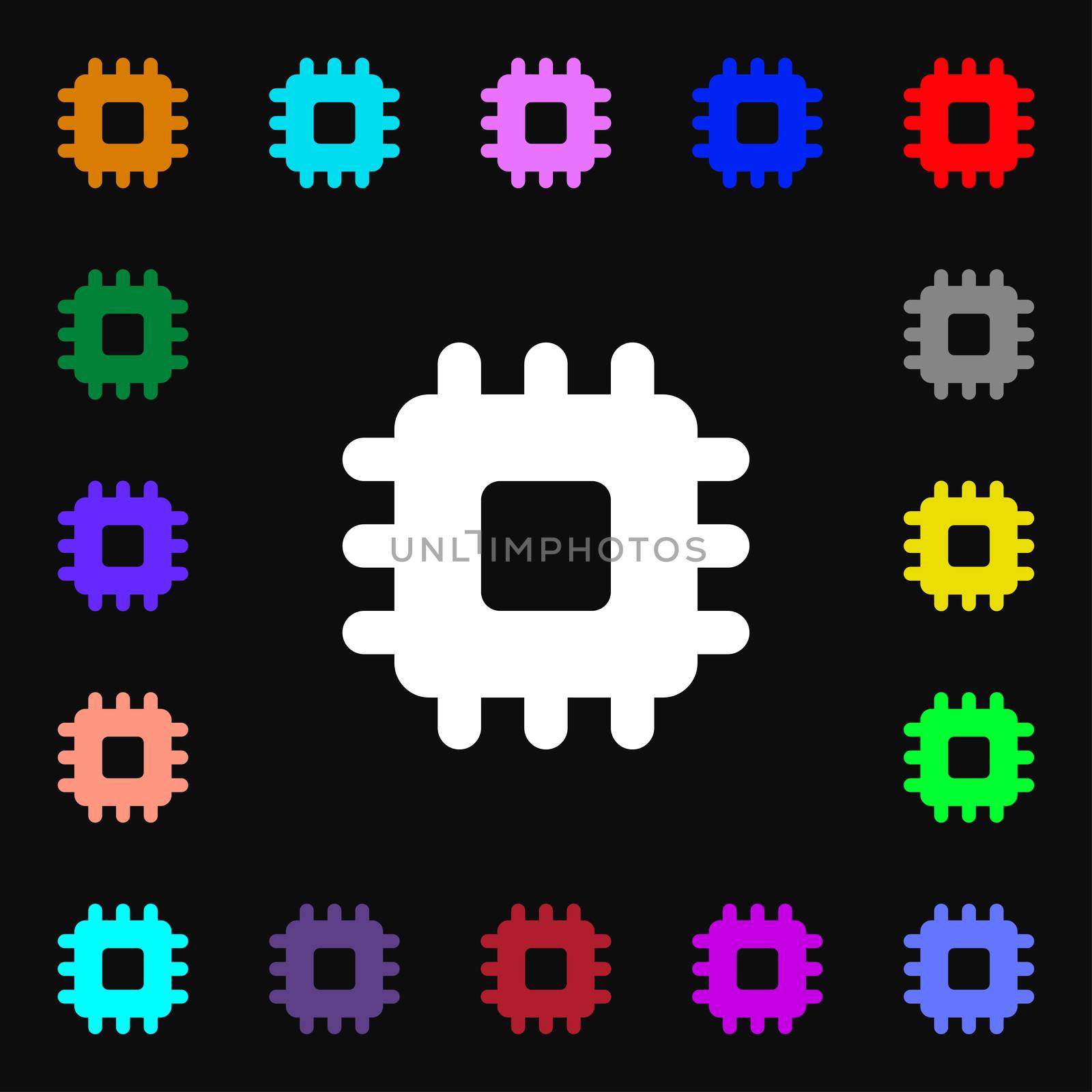 Central Processing Unit icon sign. Lots of colorful symbols for your design. illustration