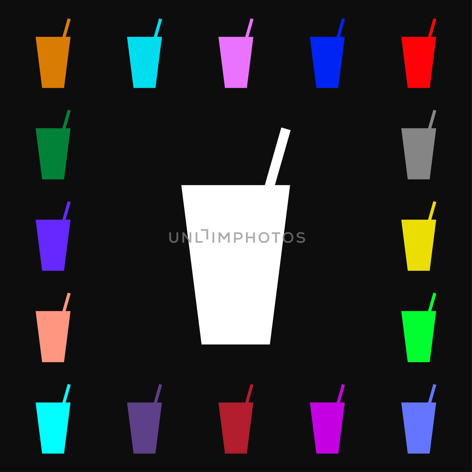 cocktail icon sign. Lots of colorful symbols for your design. illustration