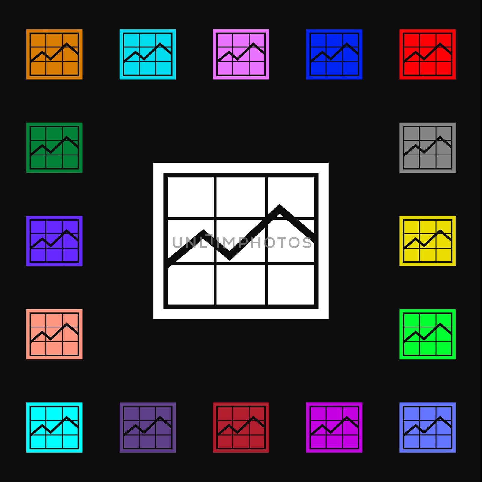 Chart icon sign. Lots of colorful symbols for your design.  by serhii_lohvyniuk