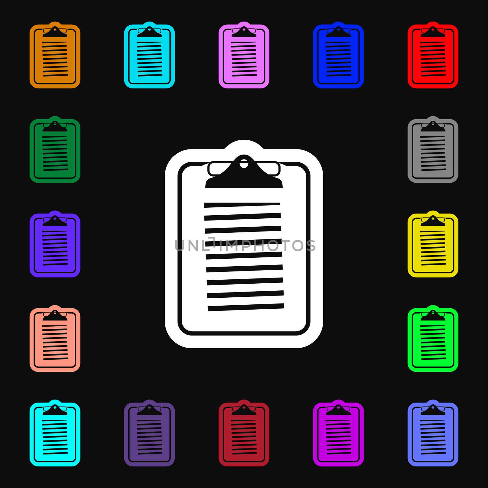 Text file icon sign. Lots of colorful symbols for your design. illustration