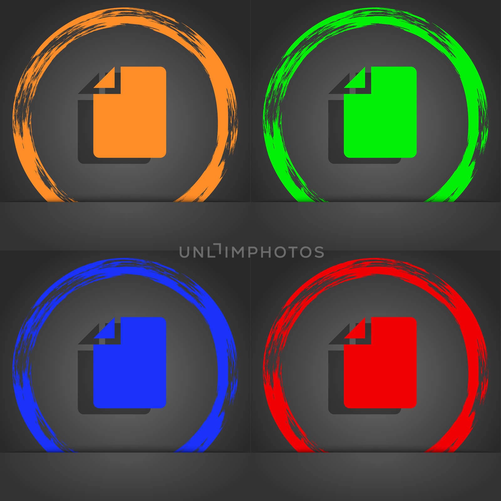 Text file icon symbol. Fashionable modern style. In the orange, green, blue, green design. illustration