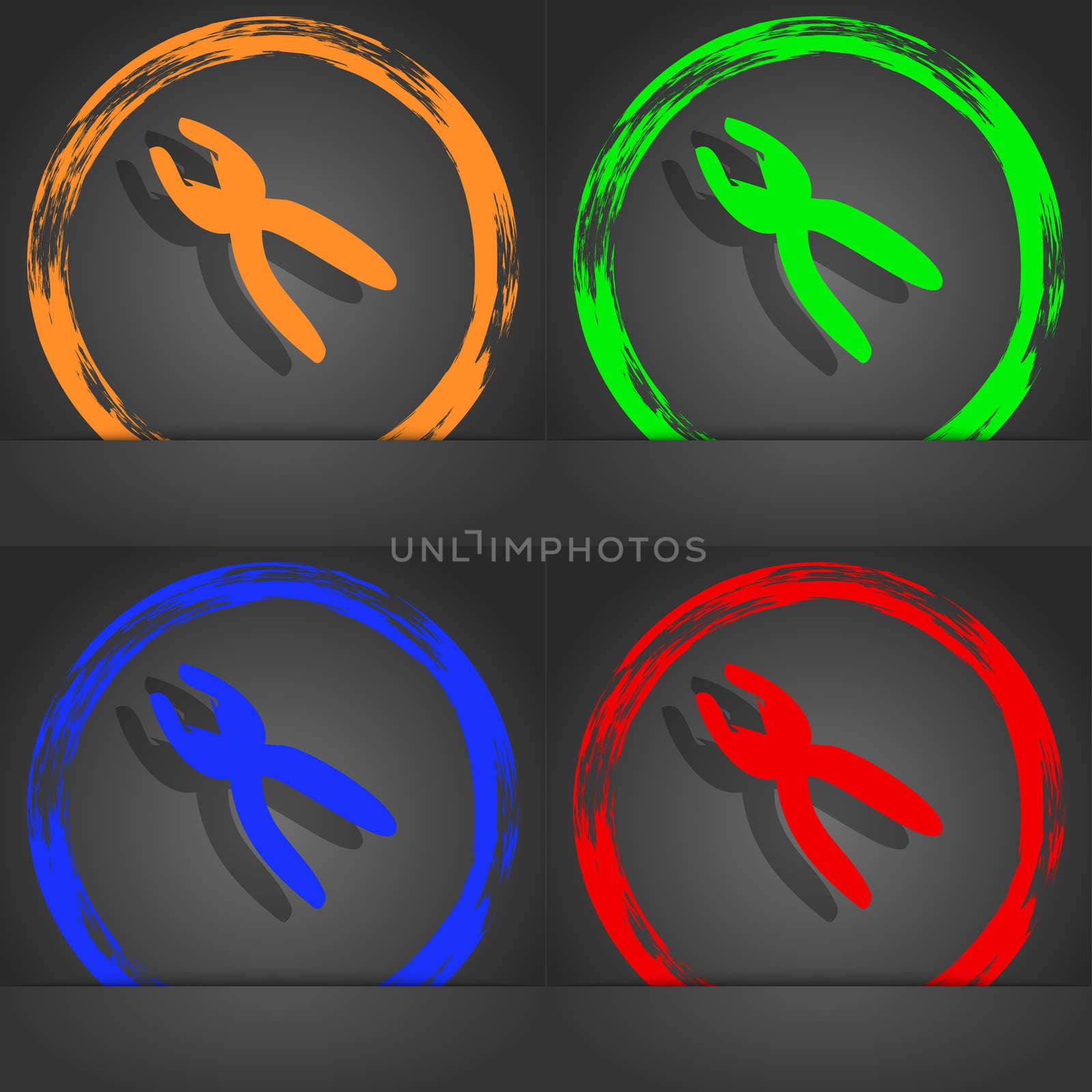 pliers icon sign. Fashionable modern style. In the orange, green, blue, red design. illustration