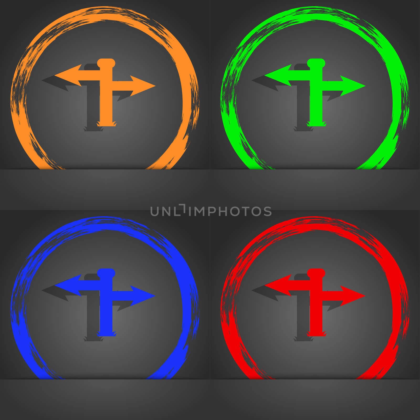 Blank Road Sign icon sign. Fashionable modern style. In the orange, green, blue, red design.  by serhii_lohvyniuk