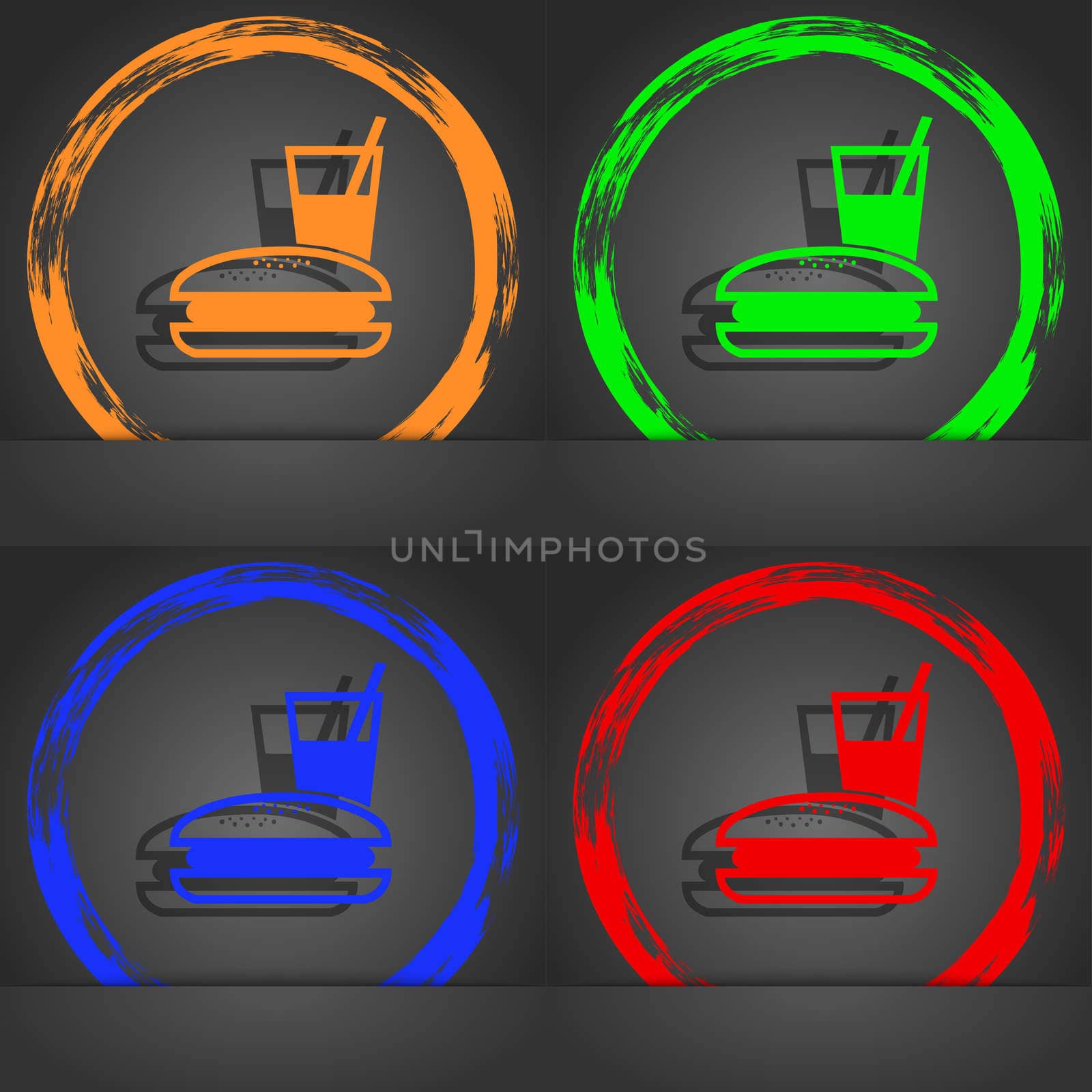 lunch box icon symbol. Fashionable modern style. In the orange, green, blue, green design. illustration
