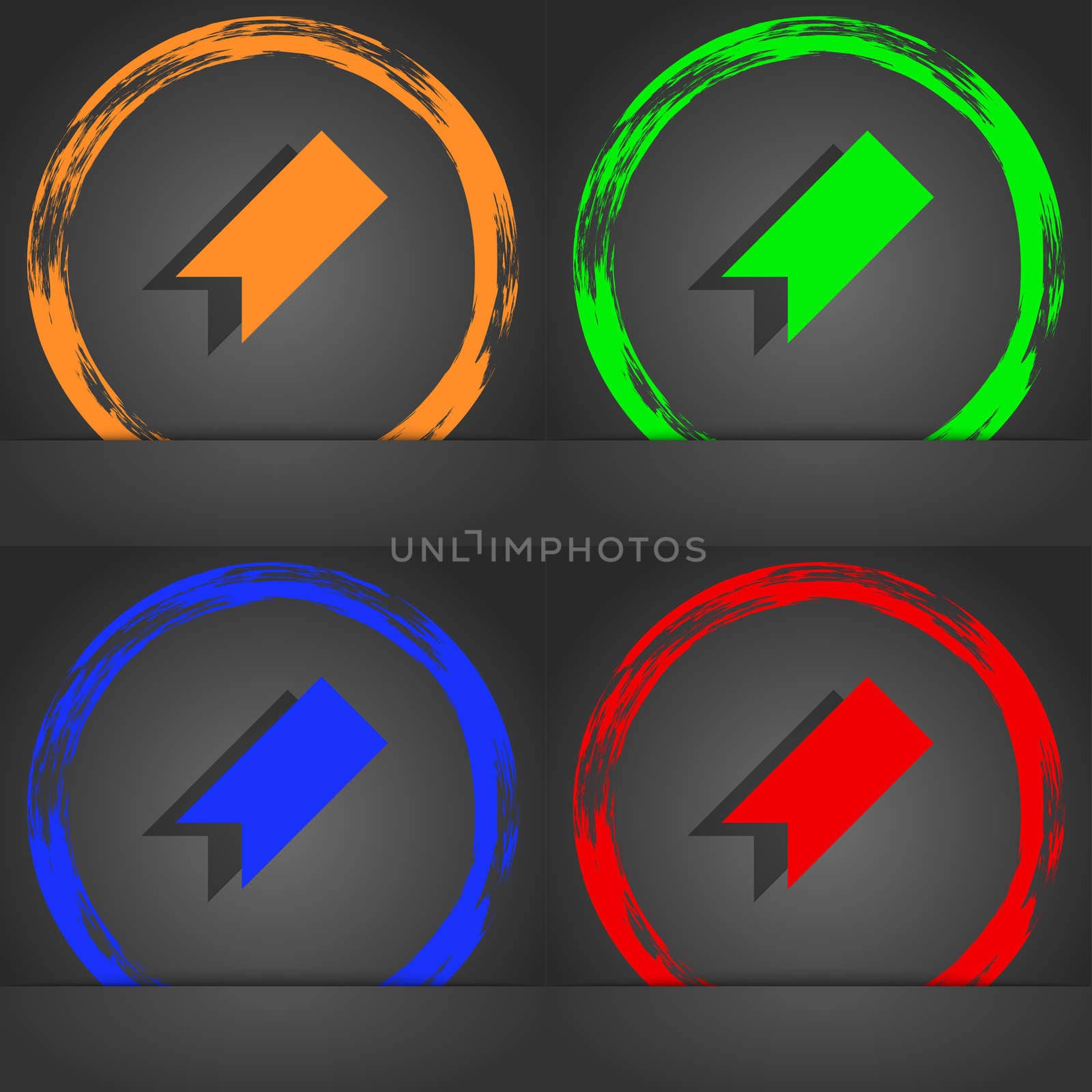 bookmark icon symbol. Fashionable modern style. In the orange, green, blue, green design. illustration