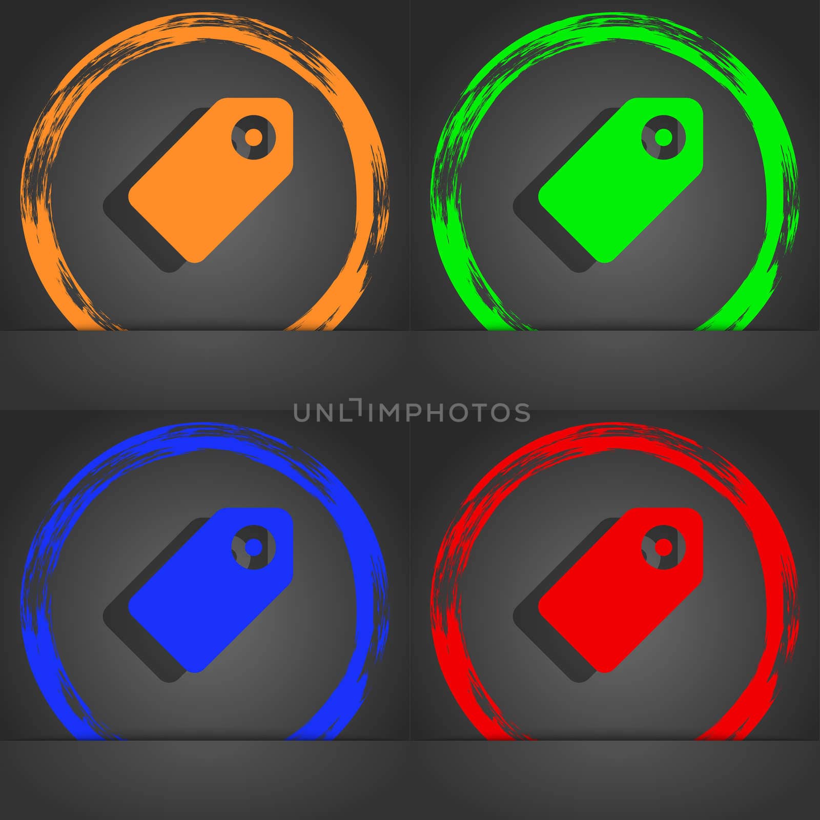 Special offer label icon symbol. Fashionable modern style. In the orange, green, blue, green design. illustration