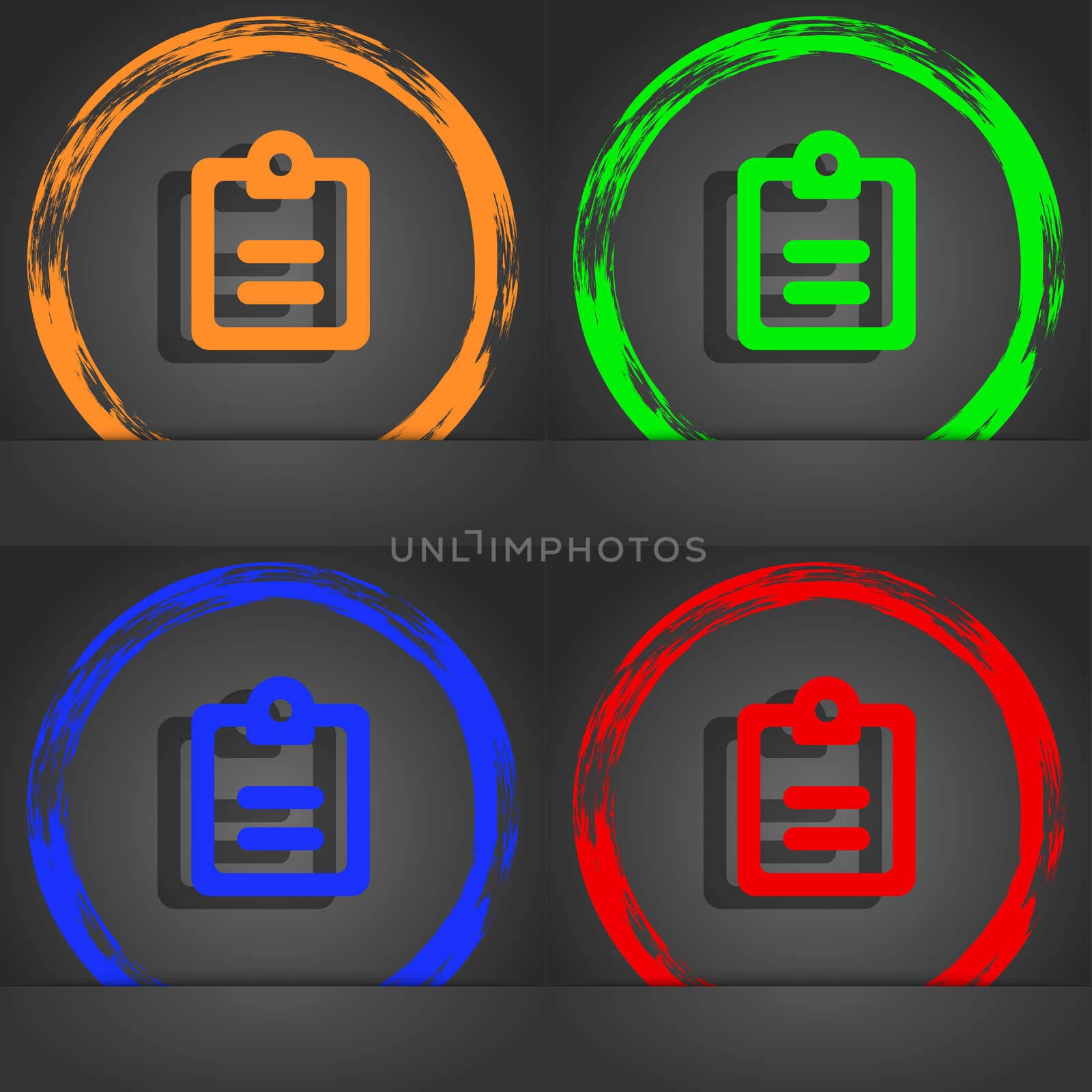 Text file icon symbol. Fashionable modern style. In the orange, green, blue, green design. illustration