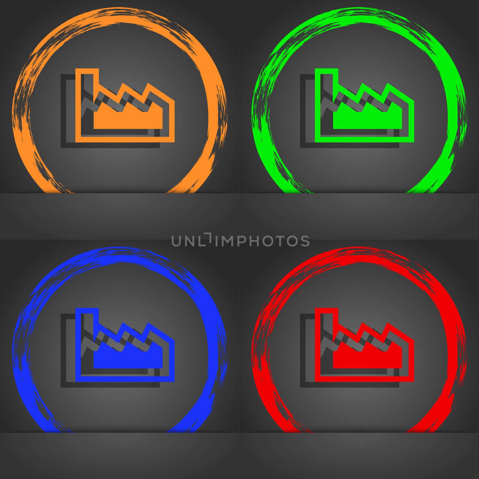 Chart icon symbol. Fashionable modern style. In the orange, green, blue, green design. illustration