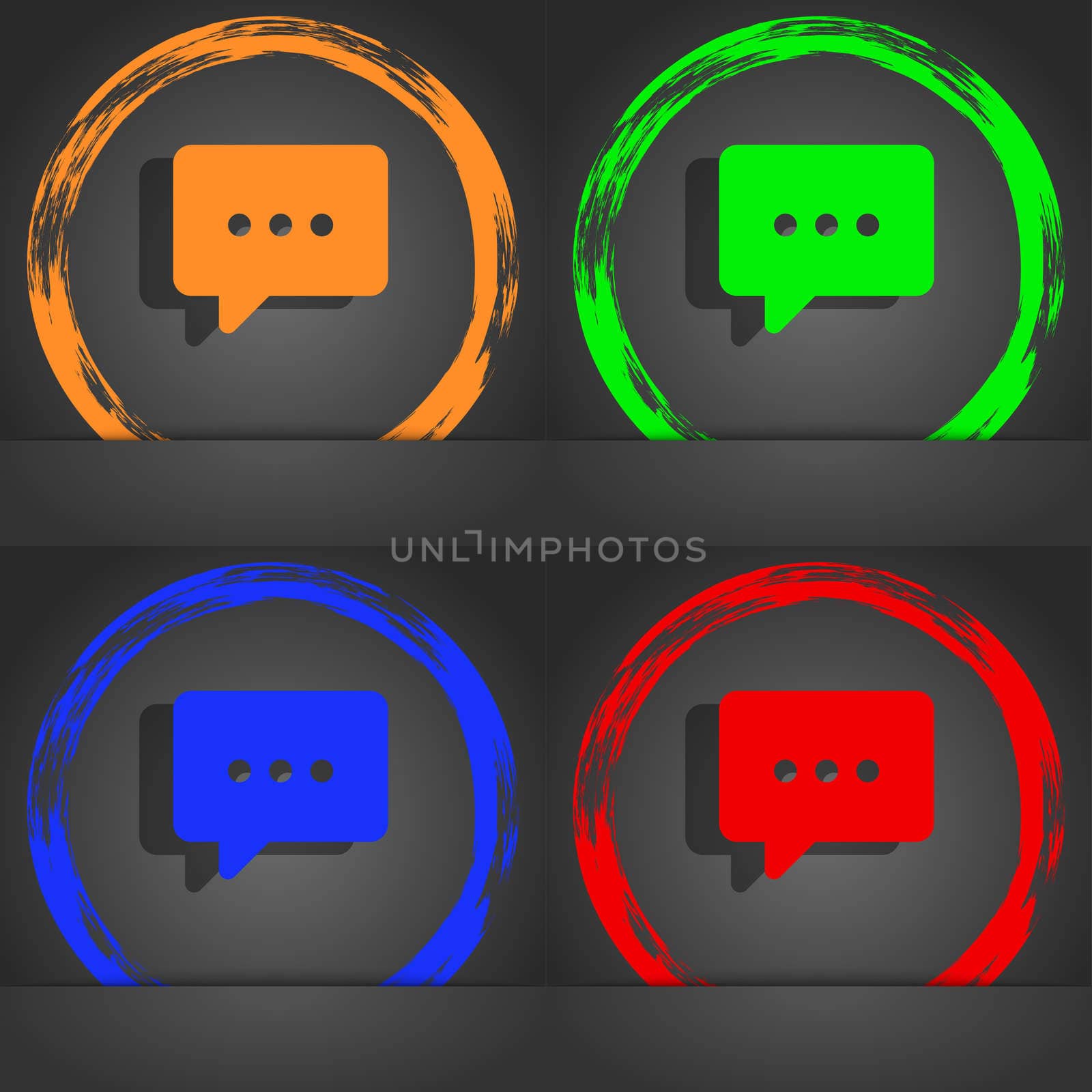 Cloud of thoughts icon symbol. Fashionable modern style. In the orange, green, blue, green design. illustration