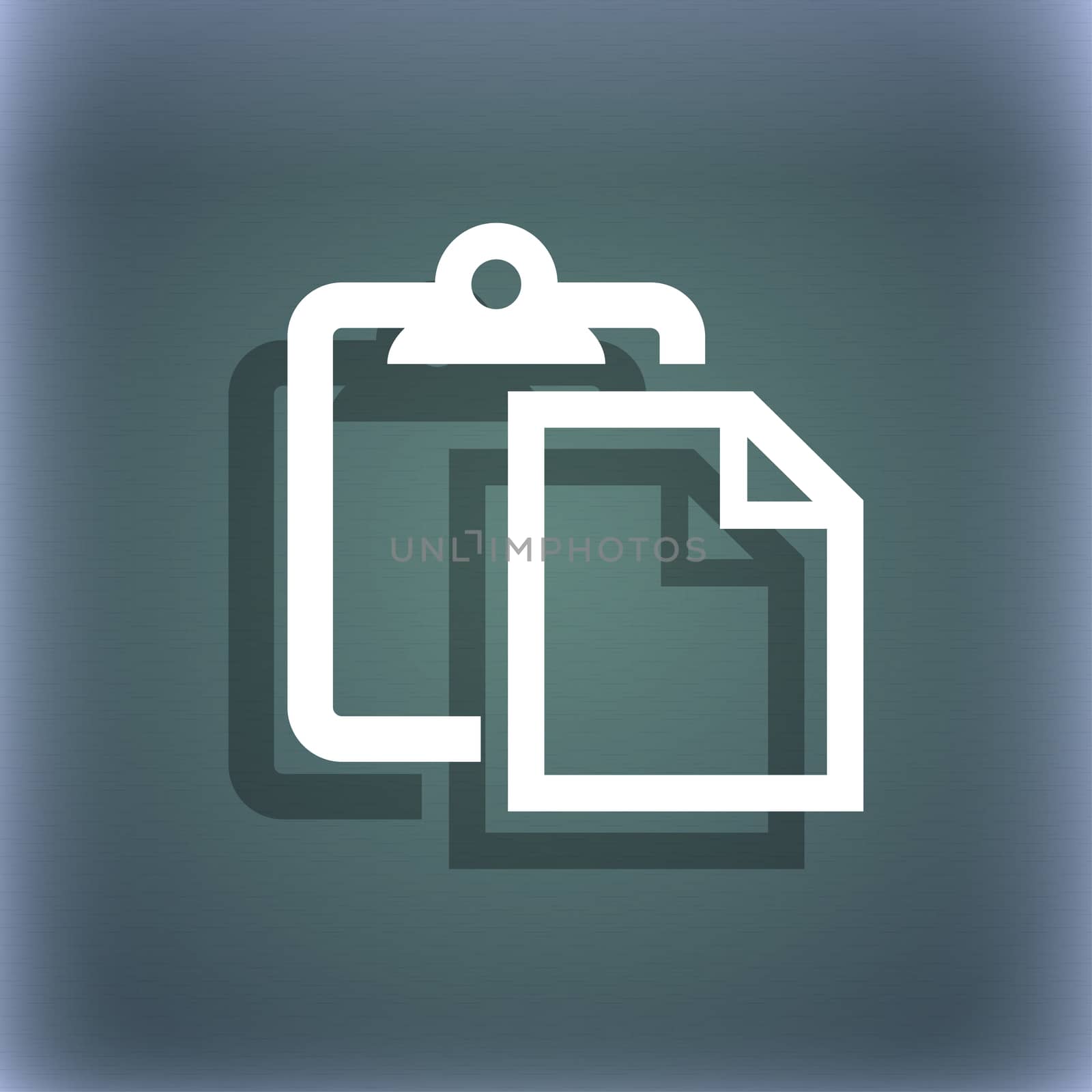 Edit document sign icon. On the blue-green abstract background with shadow and space for your text. illustration