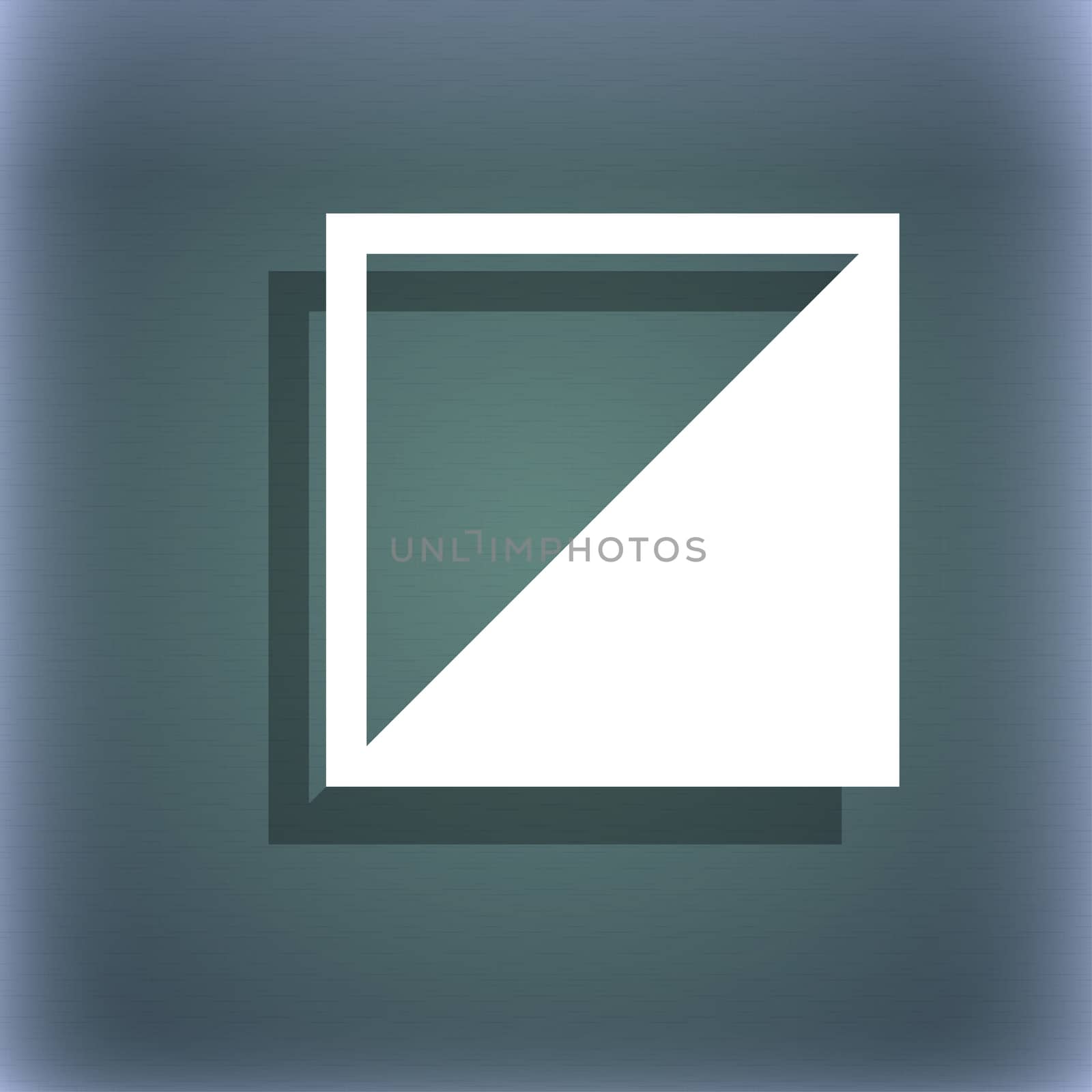 contrast icon sign. On the blue-green abstract background with shadow and space for your text.  by serhii_lohvyniuk