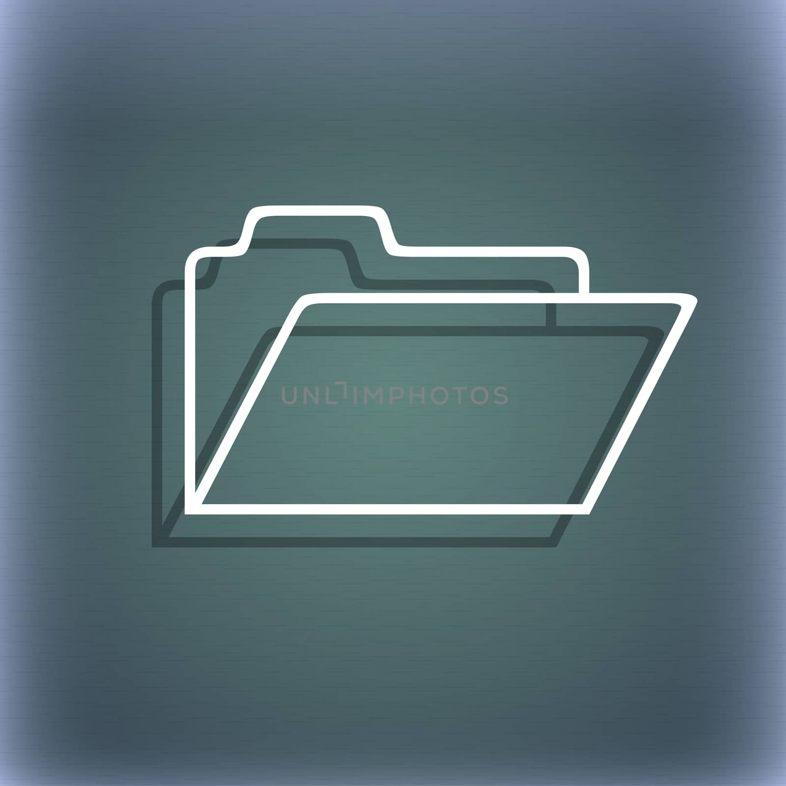 Document folder sign. Accounting binder symbol. On the blue-green abstract background with shadow and space for your text. illustration