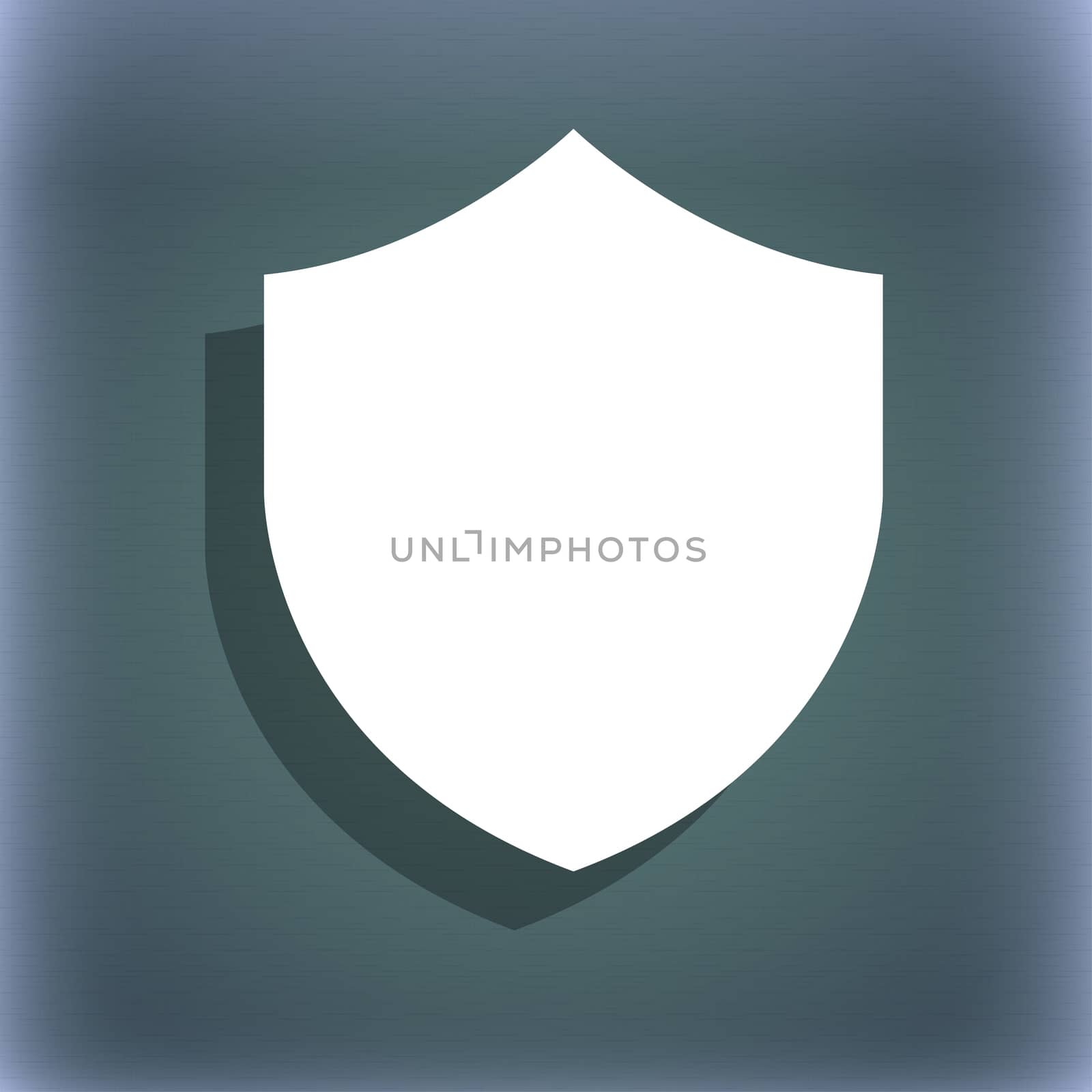 Shield, Protection icon symbol on the blue-green abstract background with shadow and space for your text. illustration