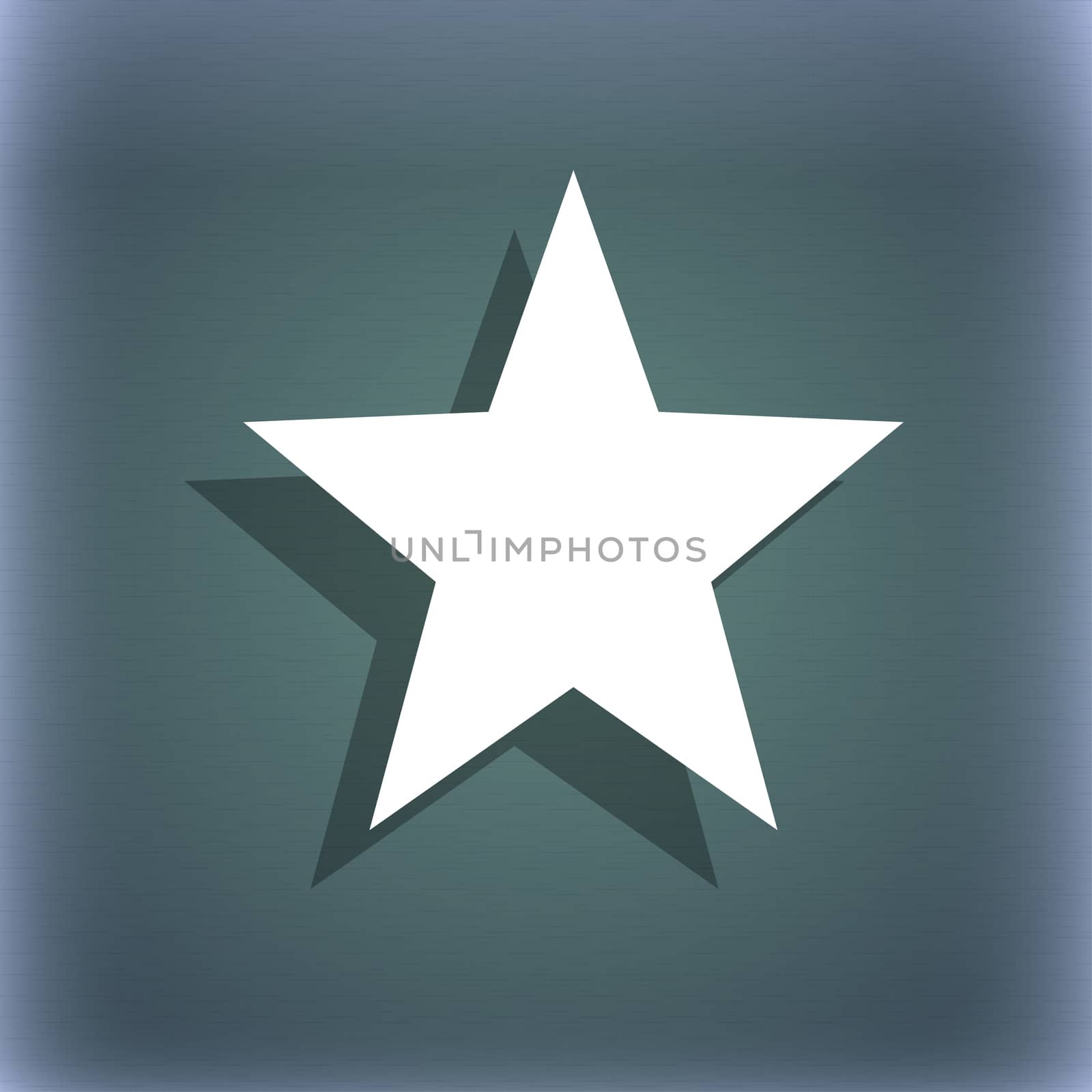 Star, Favorite icon symbol on the blue-green abstract background with shadow and space for your text. illustration