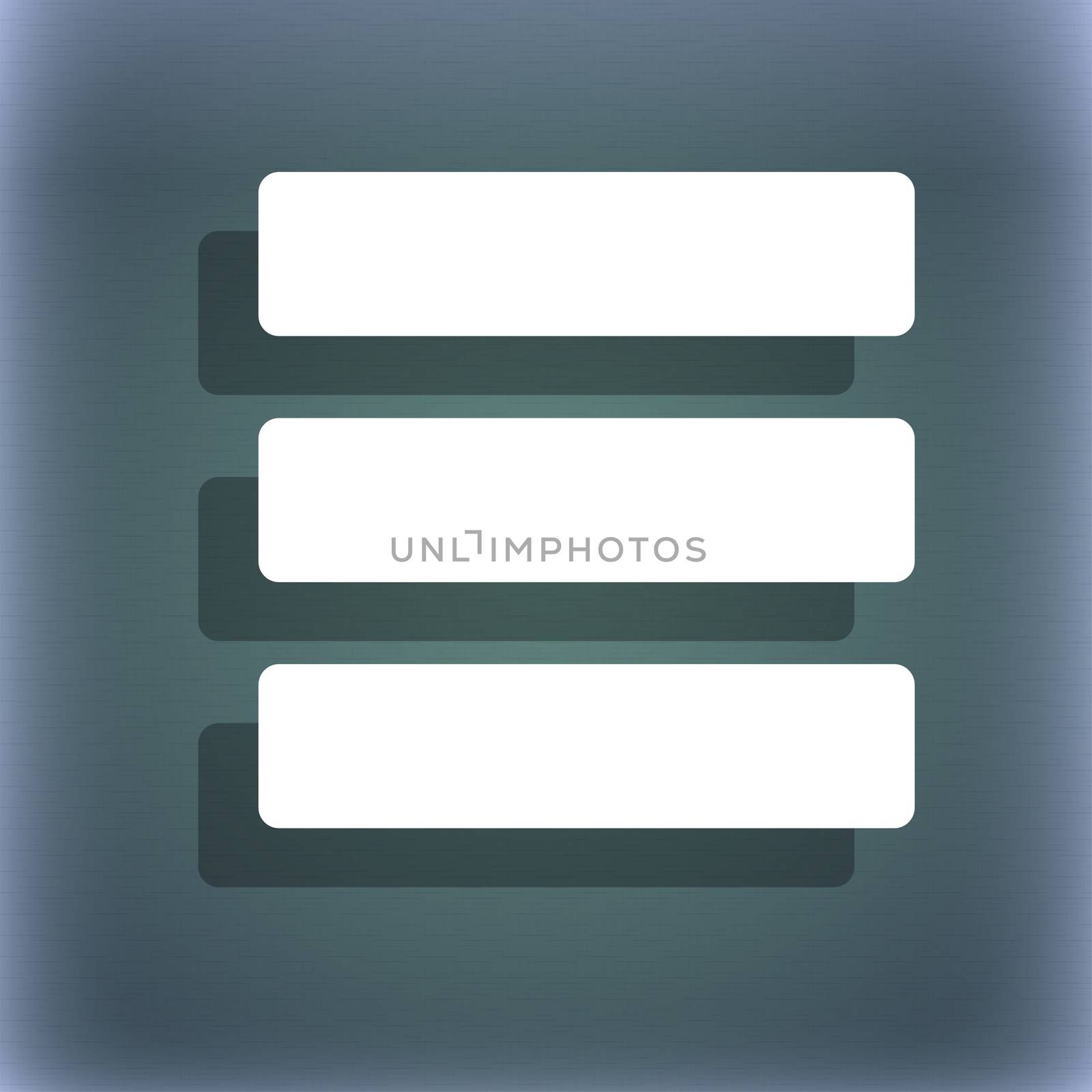 List menu, Content view options icon symbol on the blue-green abstract background with shadow and space for your text. illustration