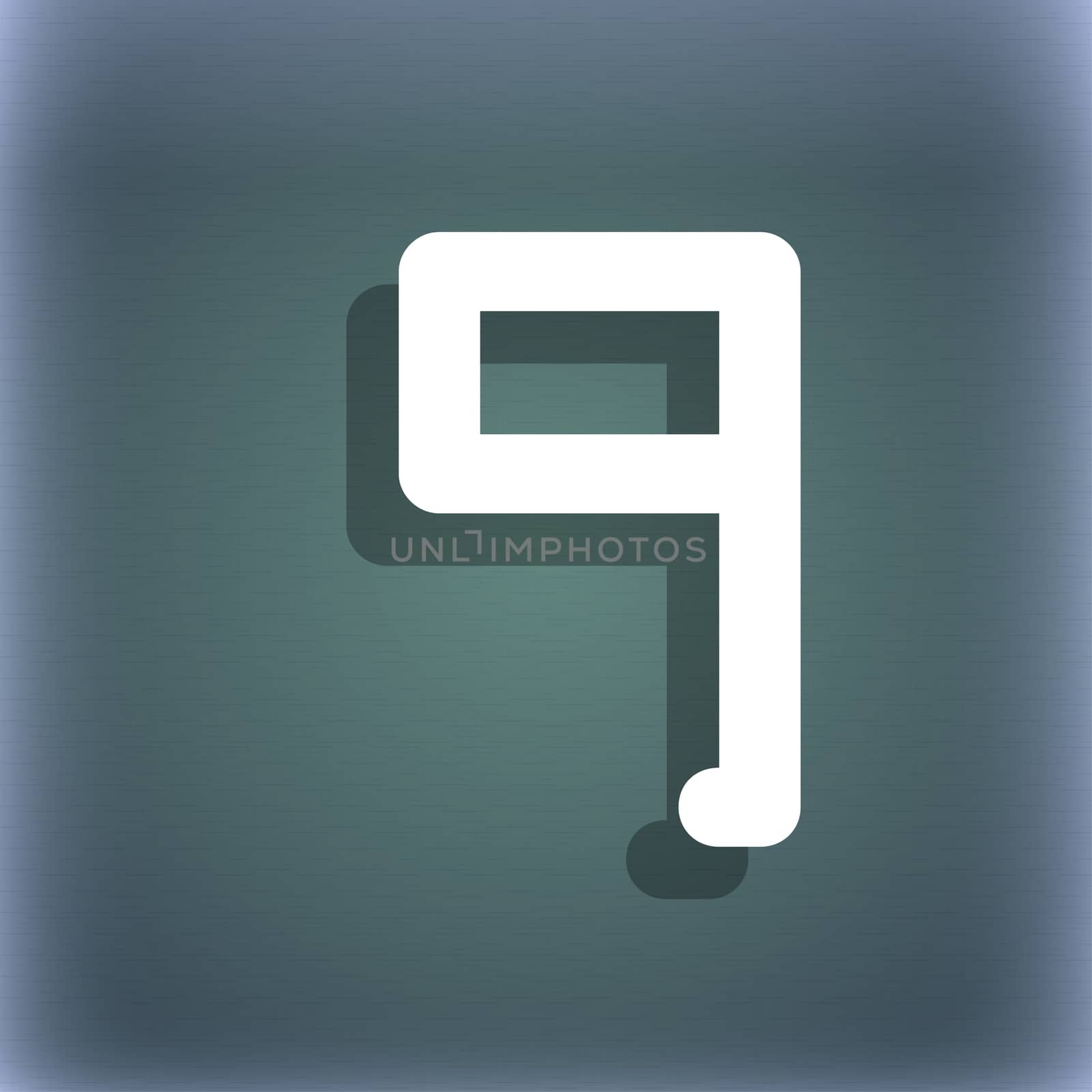 number Nine icon sign. On the blue-green abstract background with shadow and space for your text.  by serhii_lohvyniuk