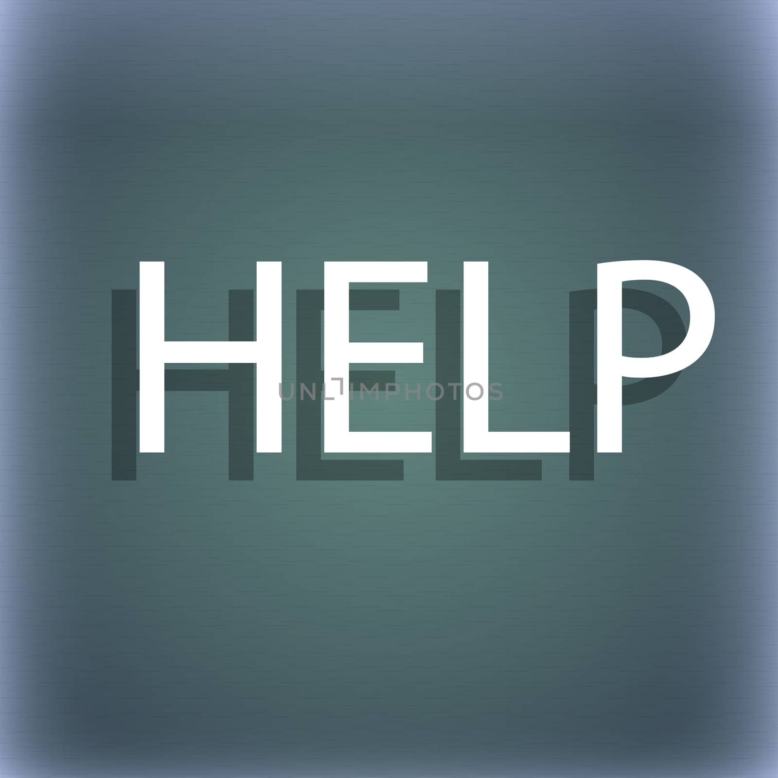 Help point sign icon. Question symbol. On the blue-green abstract background with shadow and space for your text. illustration