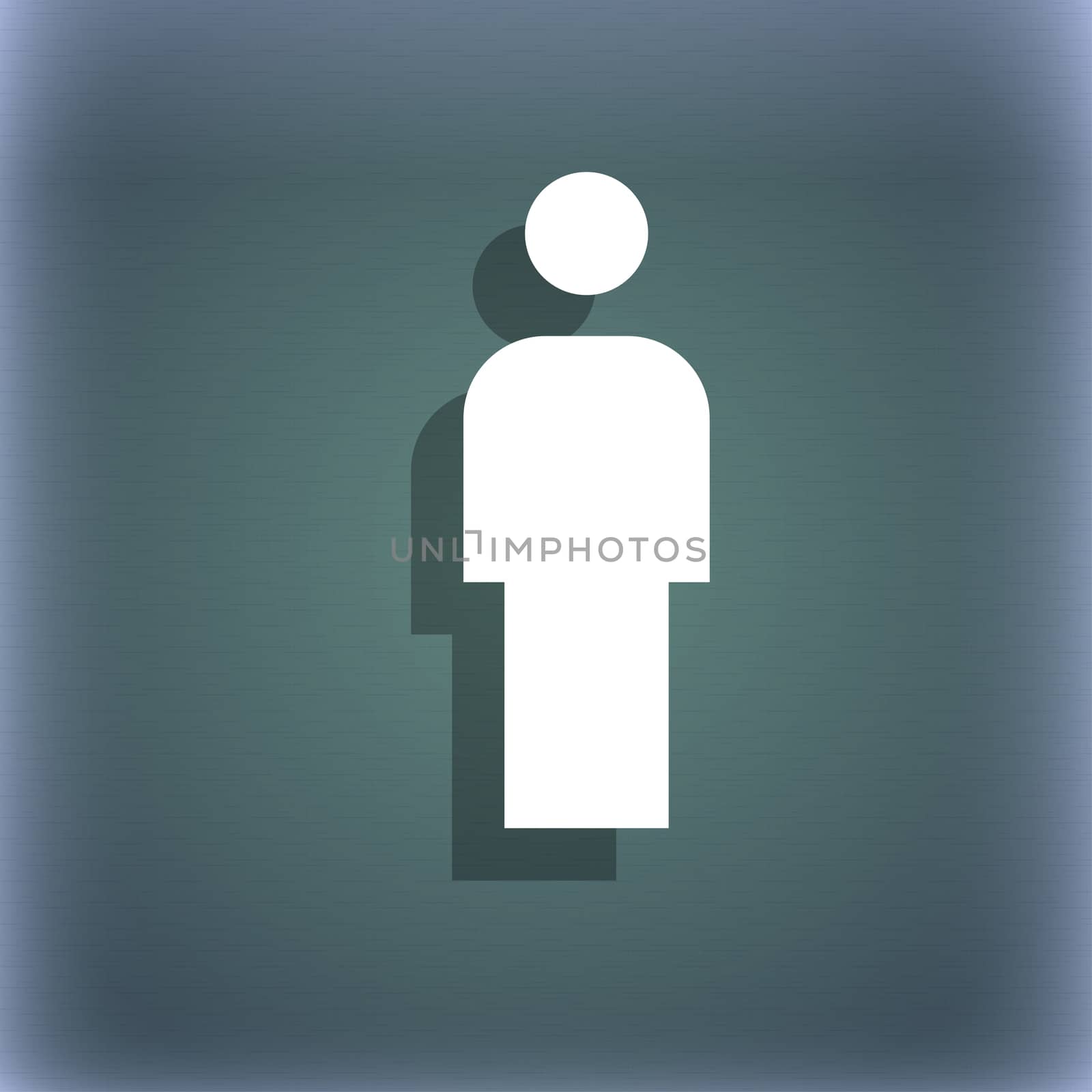 Human, Man Person, Male toilet icon symbol on the blue-green abstract background with shadow and space for your text.  by serhii_lohvyniuk