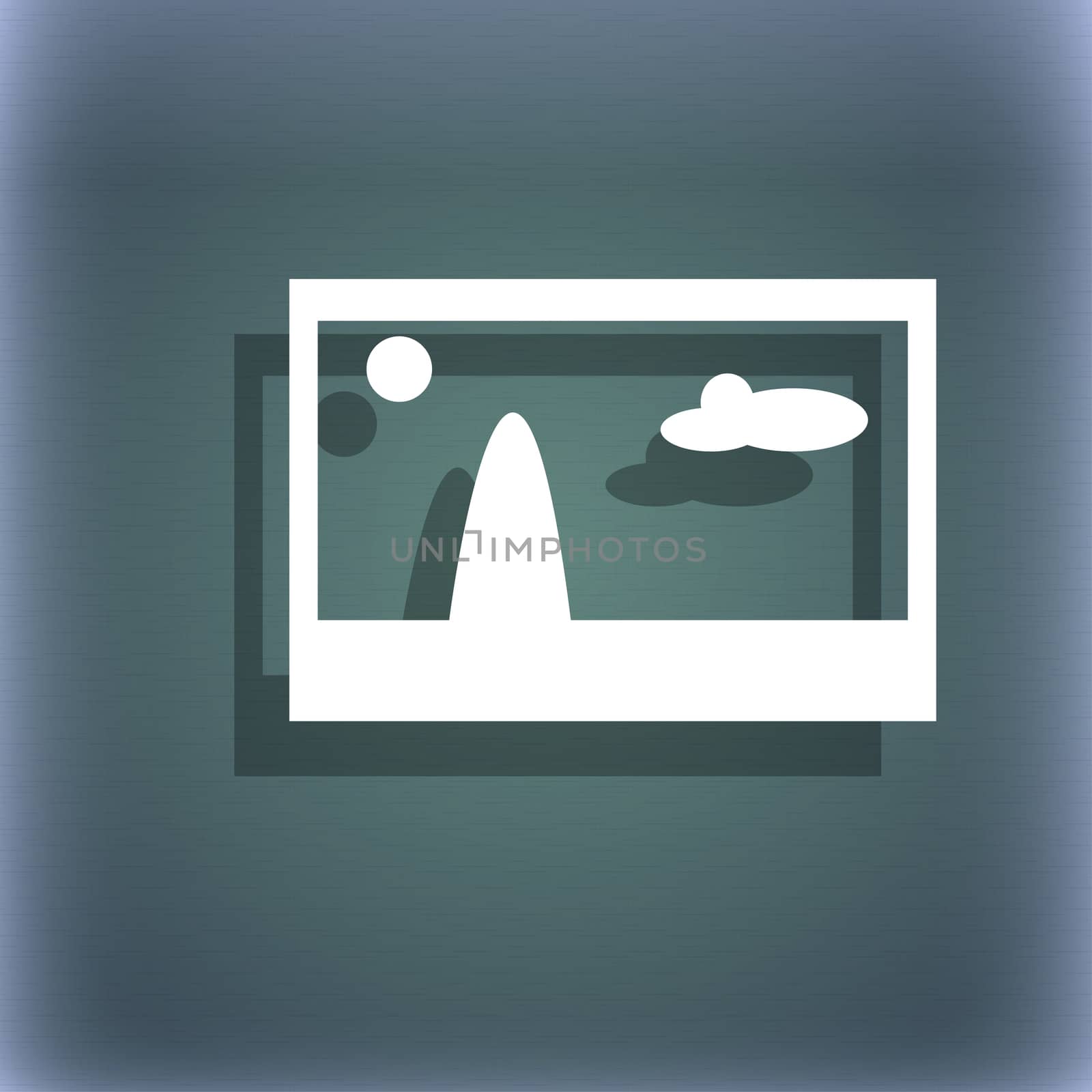 File JPG sign icon. Download image file symbol. On the blue-green abstract background with shadow and space for your text. illustration