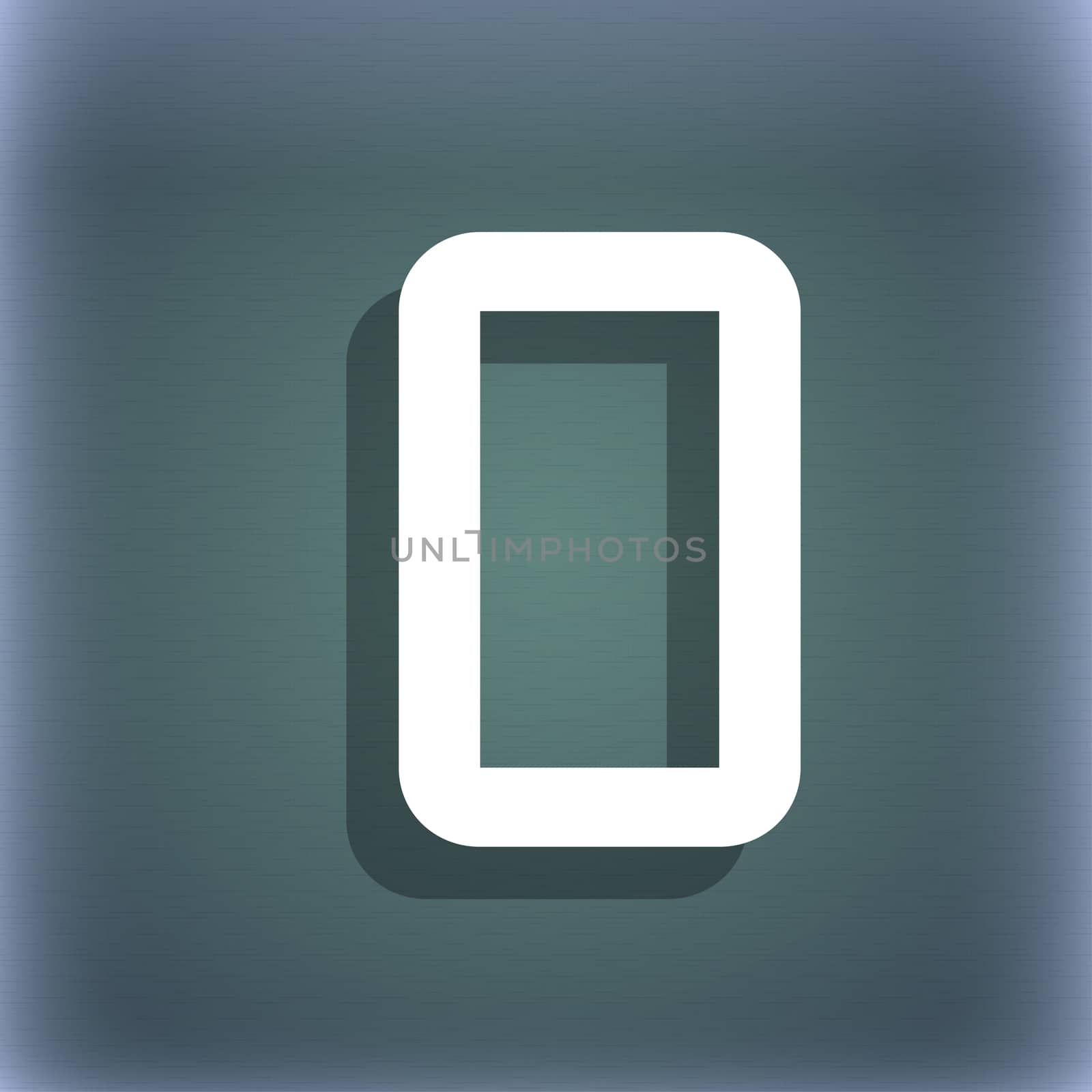 number zero icon sign. On the blue-green abstract background with shadow and space for your text. illustration