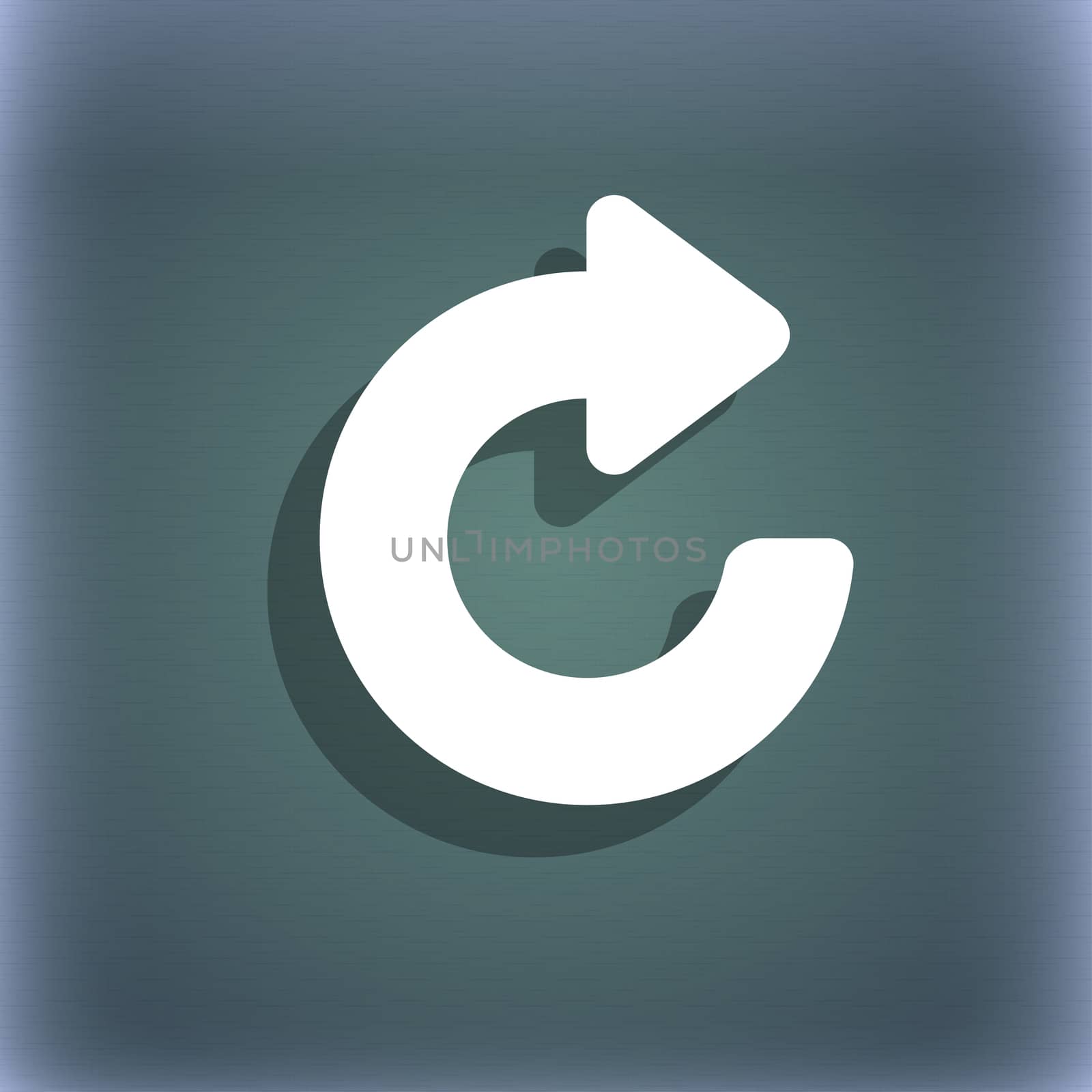 Upgrade, arrow icon symbol on the blue-green abstract background with shadow and space for your text. illustration