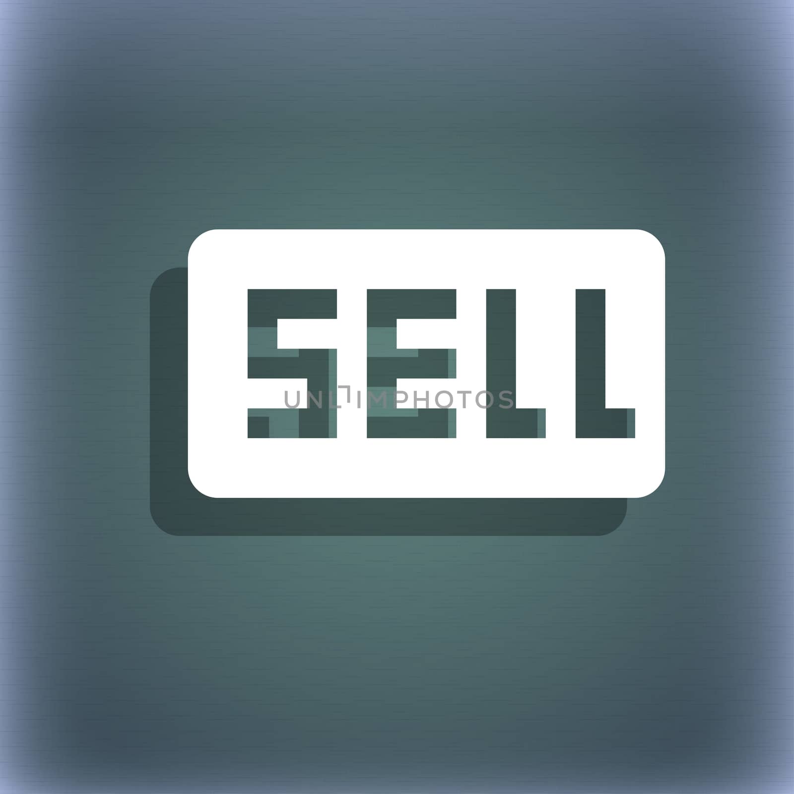 Sell, Contributor earnings icon symbol on the blue-green abstract background with shadow and space for your text. illustration