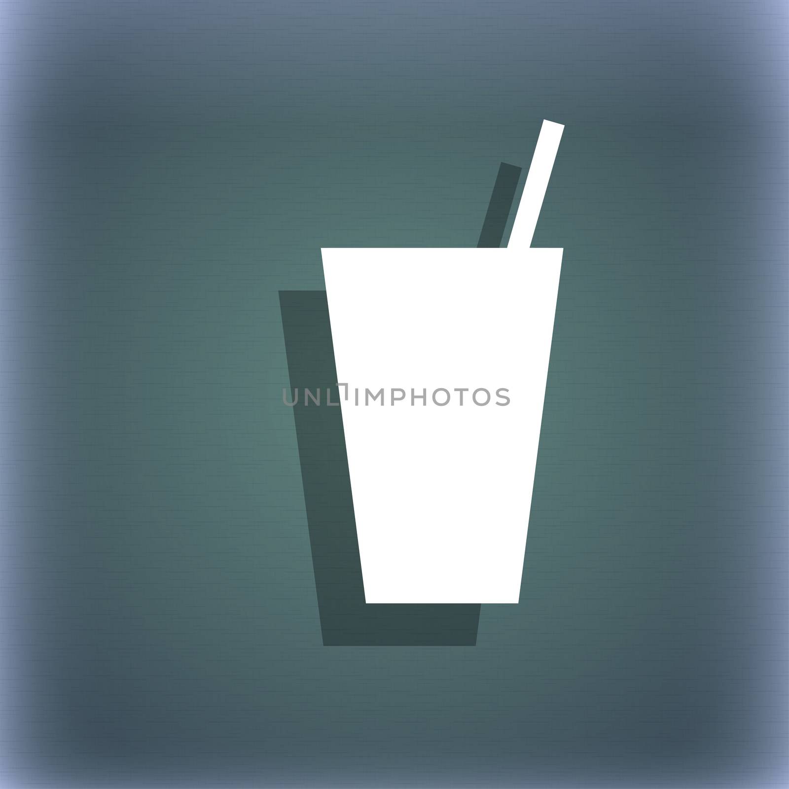 cocktail icon symbol on the blue-green abstract background with shadow and space for your text.  by serhii_lohvyniuk