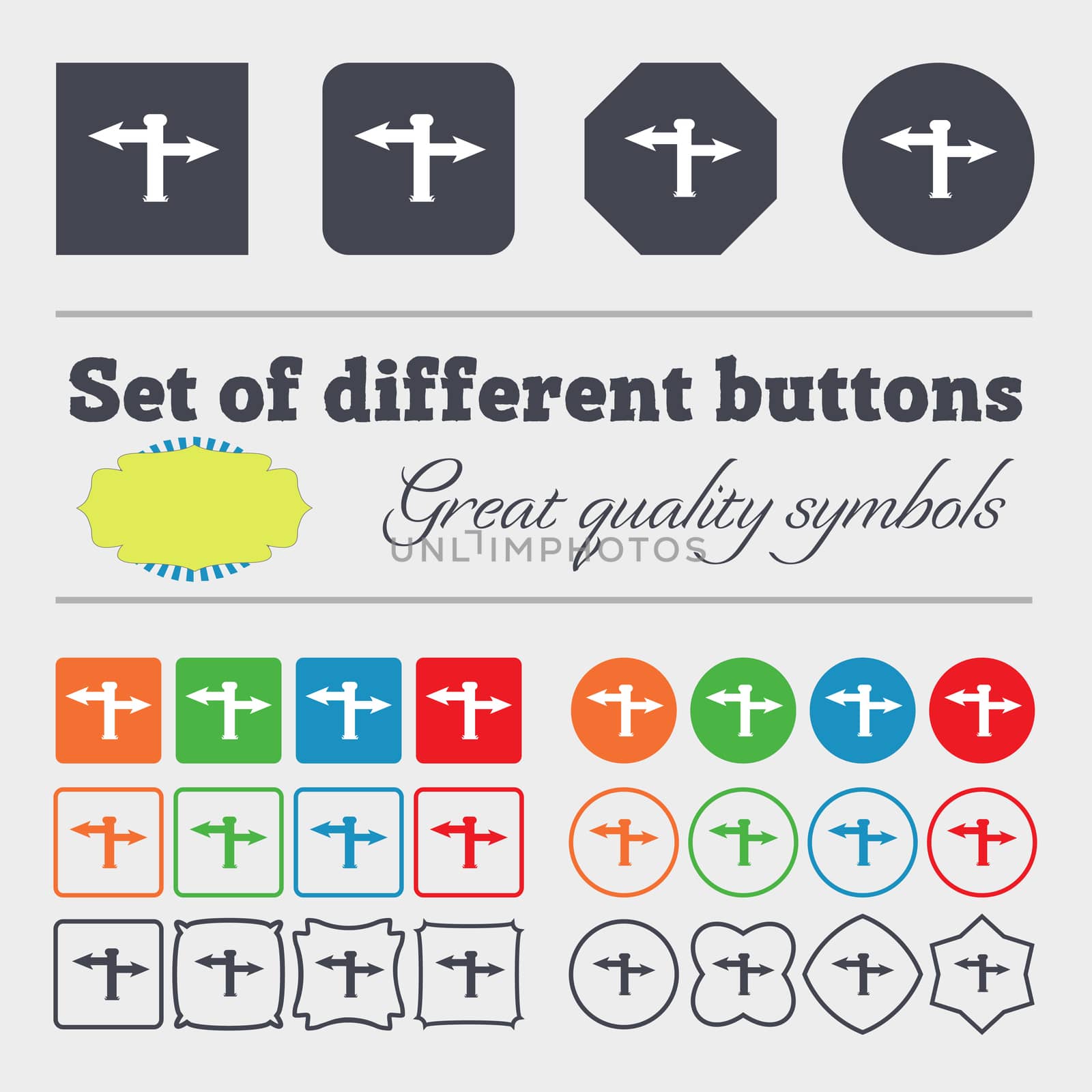 Blank Road Sign icon sign. Big set of colorful, diverse, high-quality buttons.  by serhii_lohvyniuk