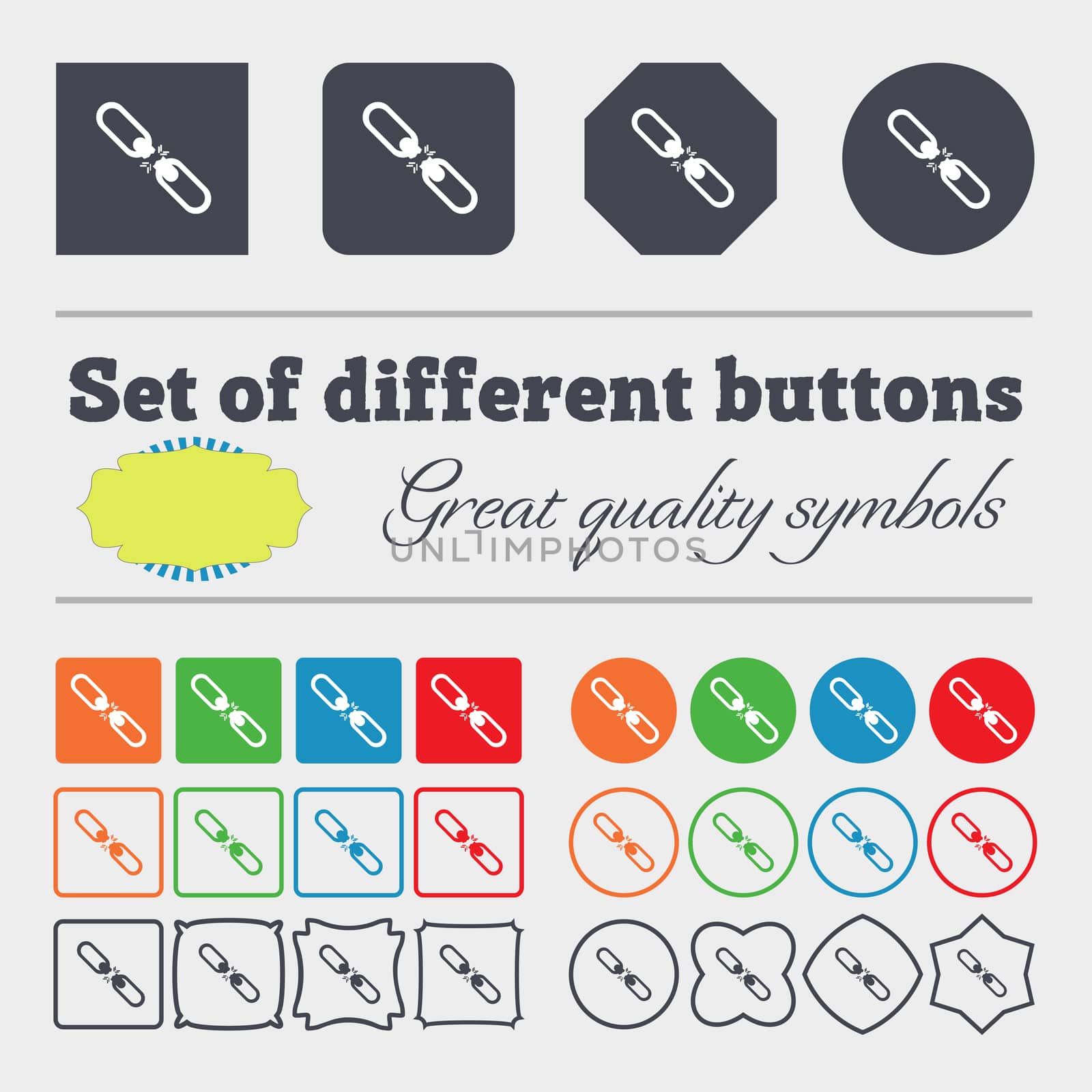 Broken connection flat single icon. Big set of colorful, diverse, high-quality buttons. illustration