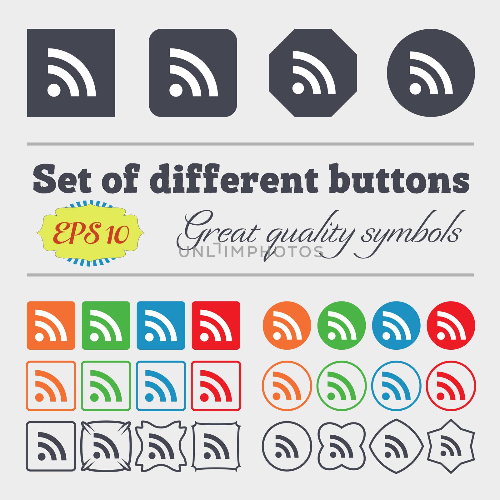  icon sign Big set of colorful, diverse, high-quality buttons. illustration