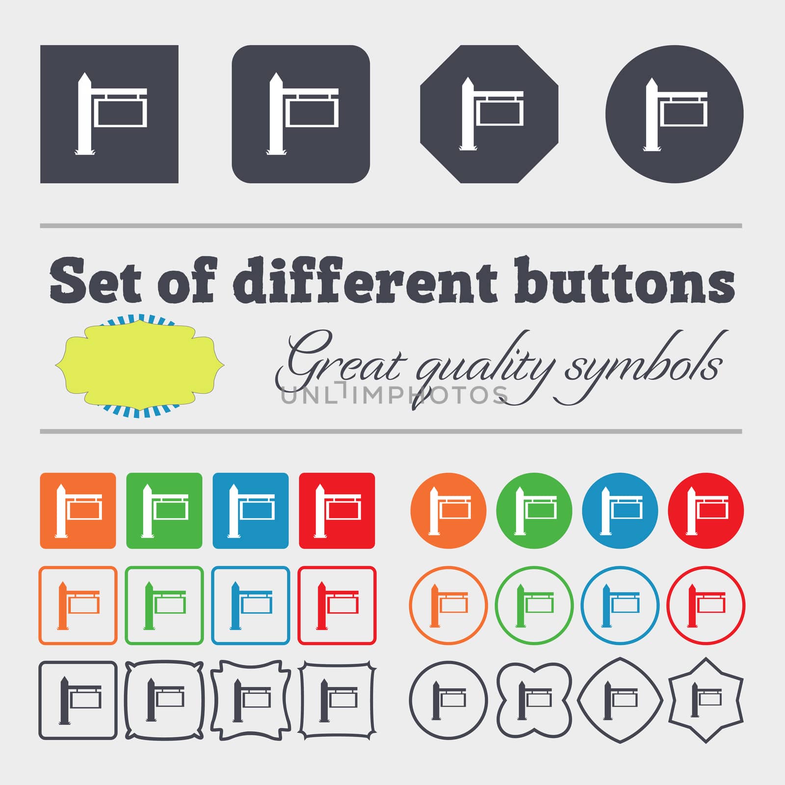 Information Road Sign icon sign. Big set of colorful, diverse, high-quality buttons.  by serhii_lohvyniuk