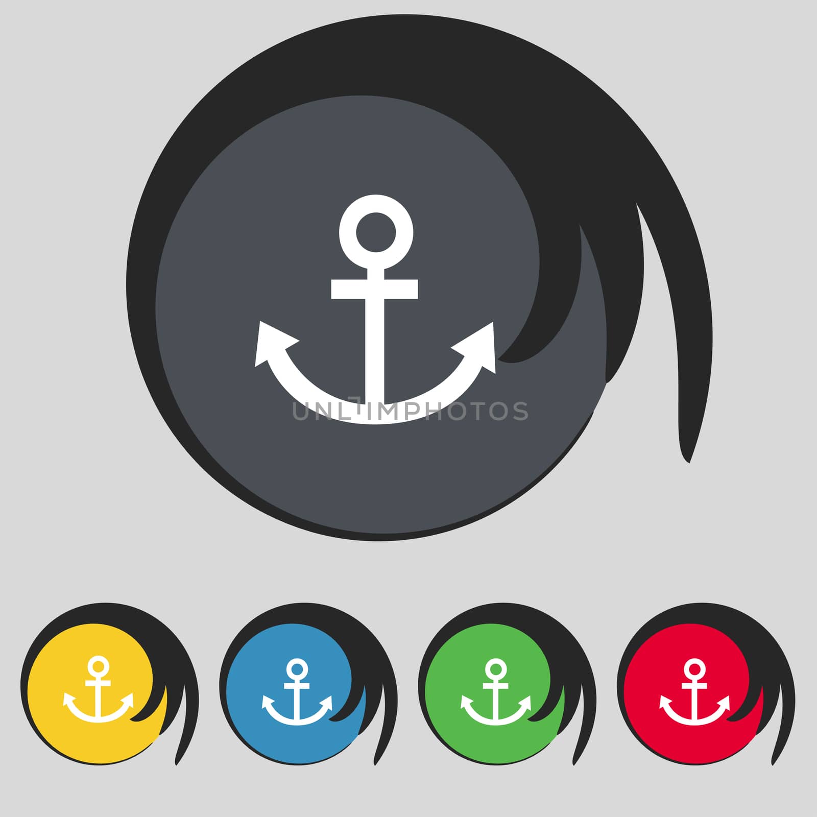 Anchor icon. Set colourful buttons sign.  by serhii_lohvyniuk