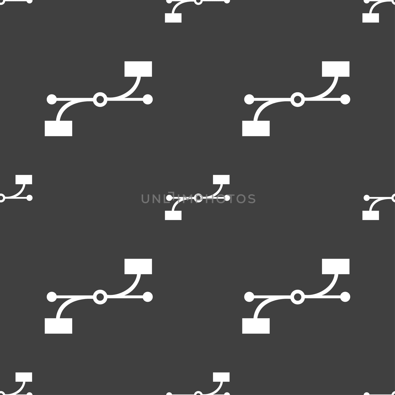 Bezier Curve icon sign. Seamless pattern on a gray background.  by serhii_lohvyniuk