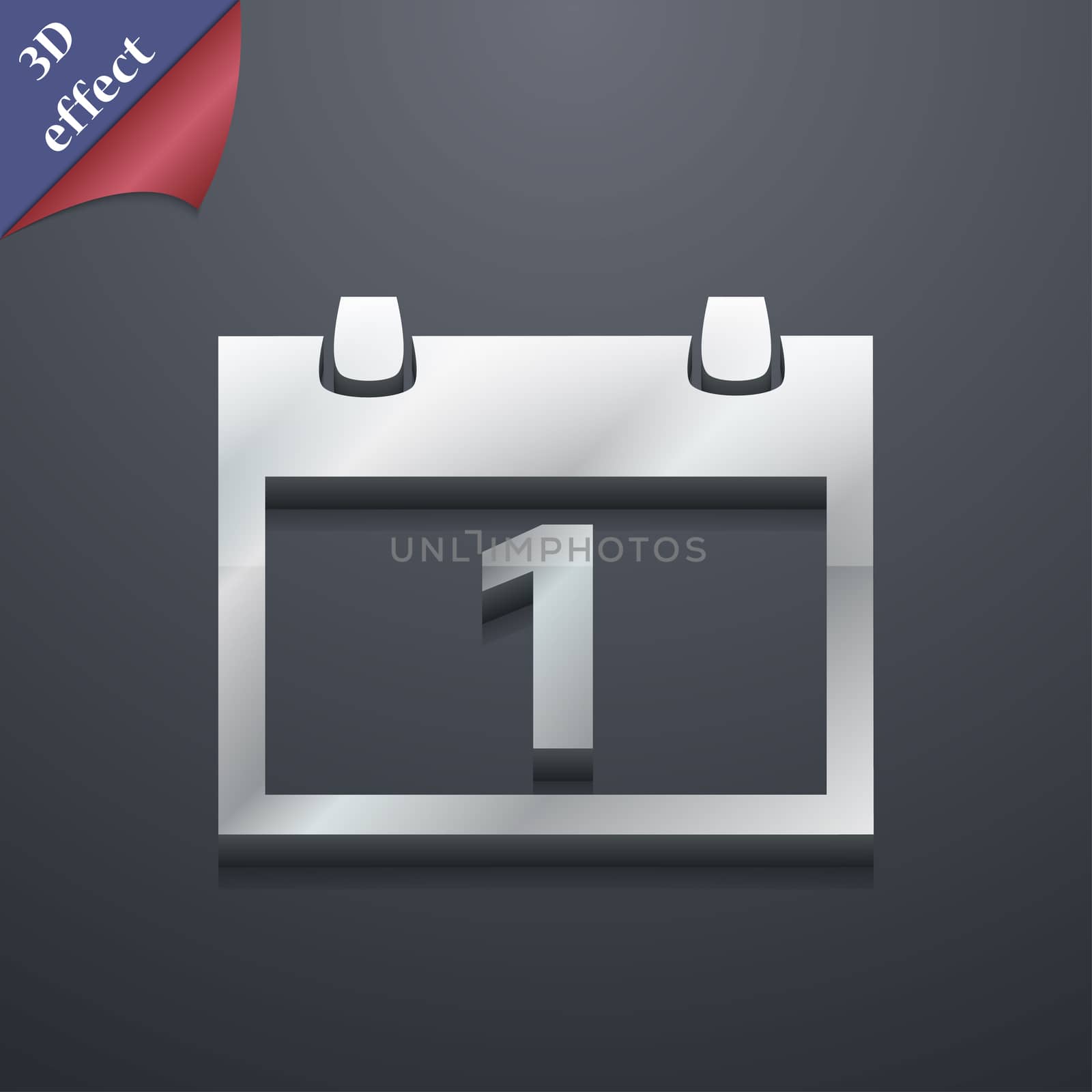 Calendar icon symbol. 3D style. Trendy, modern design with space for your text illustration. Rastrized copy