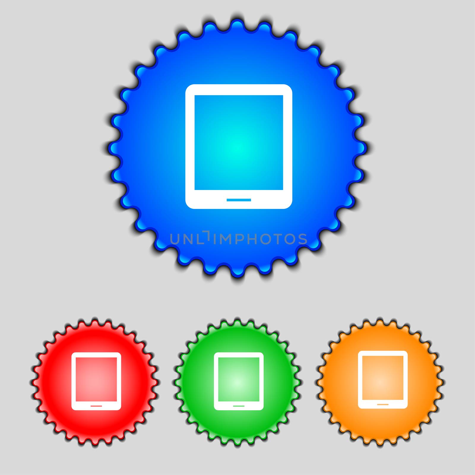 Tablet sign icon. smartphone button. Set colur buttons. illustration