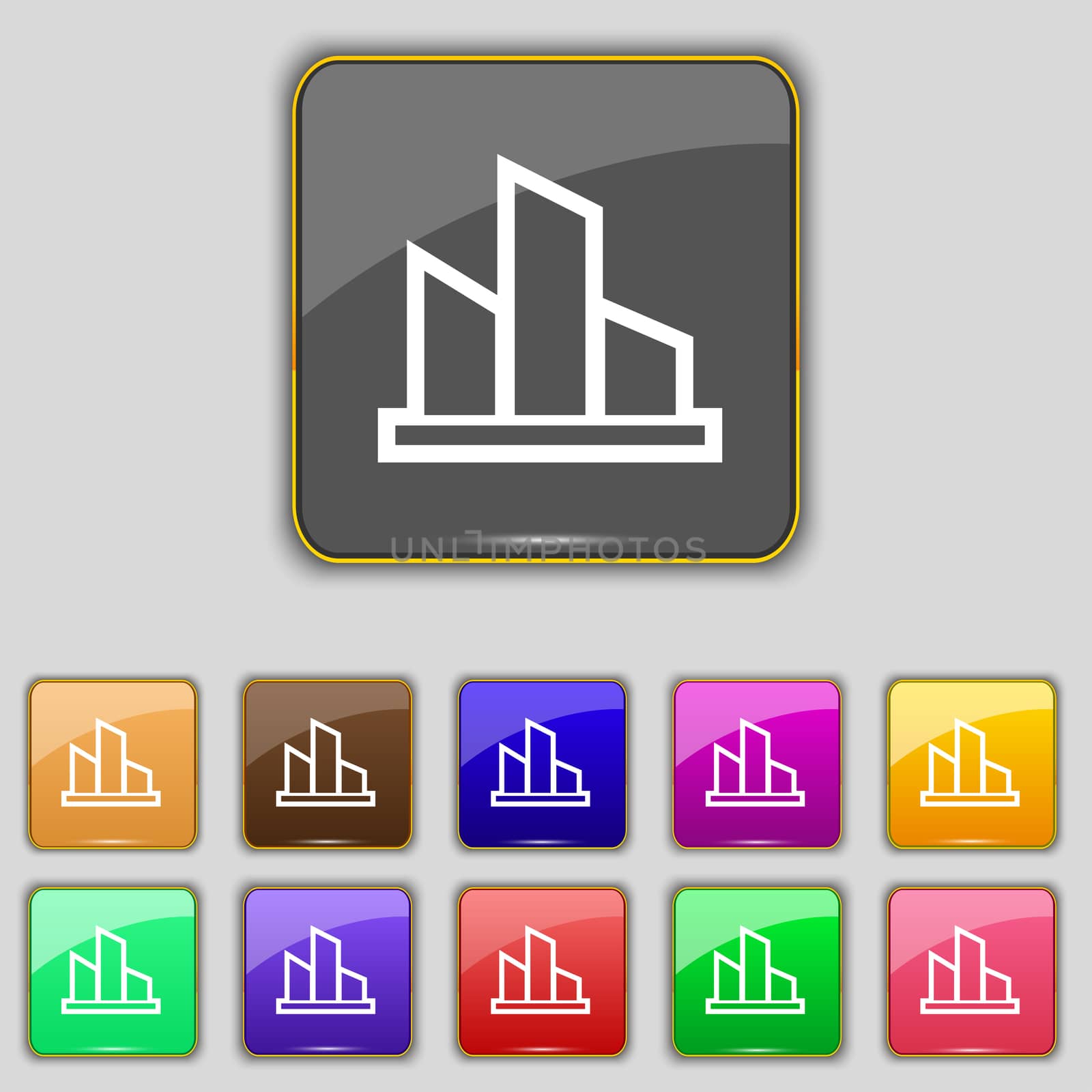 Diagram icon sign. Set with eleven colored buttons for your site.  by serhii_lohvyniuk