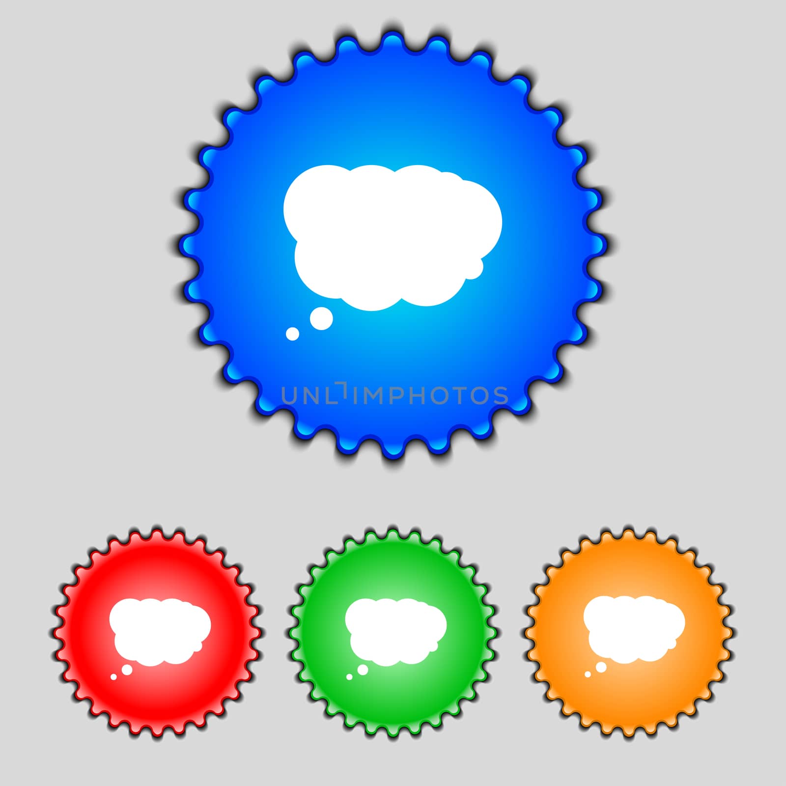 Cloud sign icon. Data storage symbol.Set colourful buttons. illustration