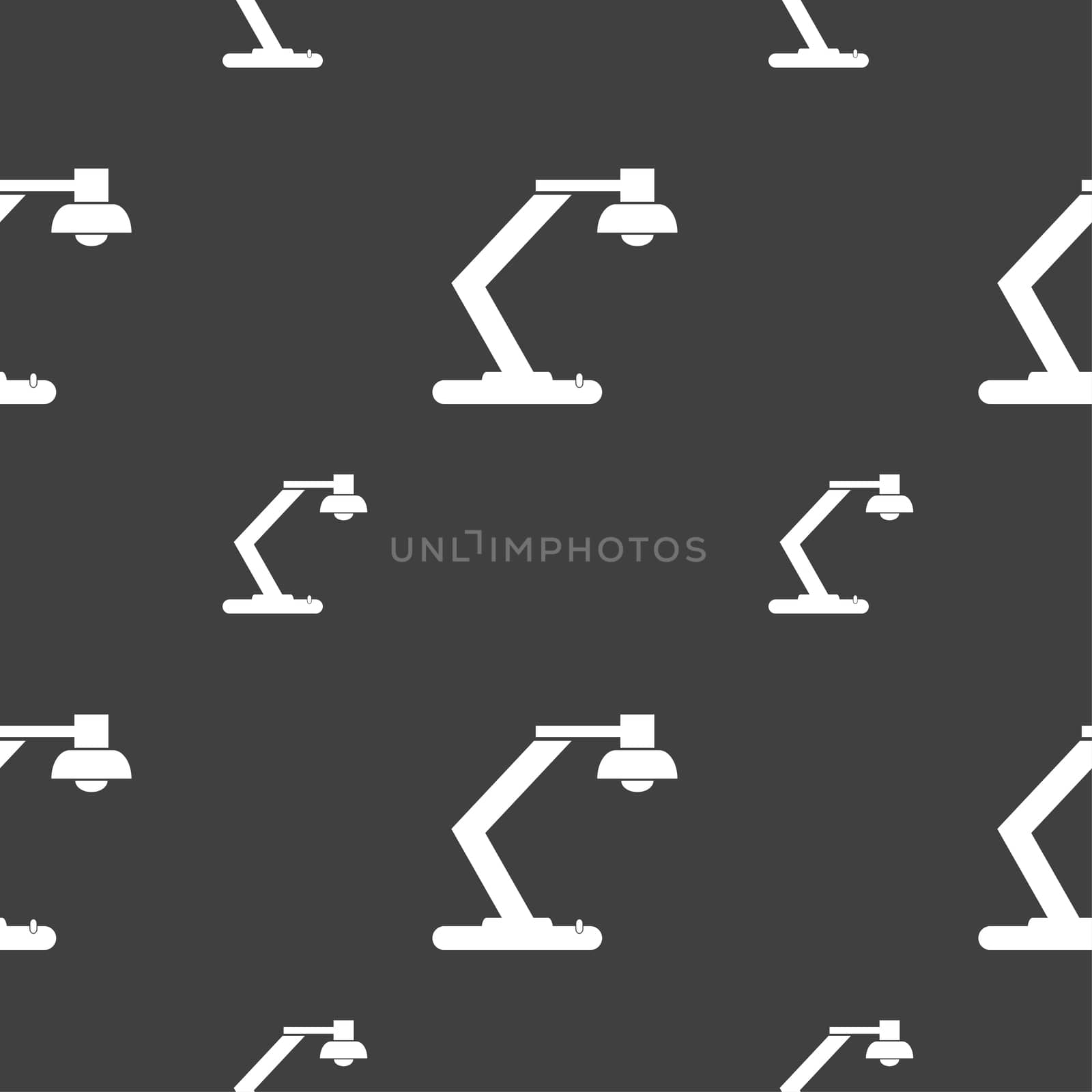 light, bulb, electricity icon sign. Seamless pattern on a gray background. illustration