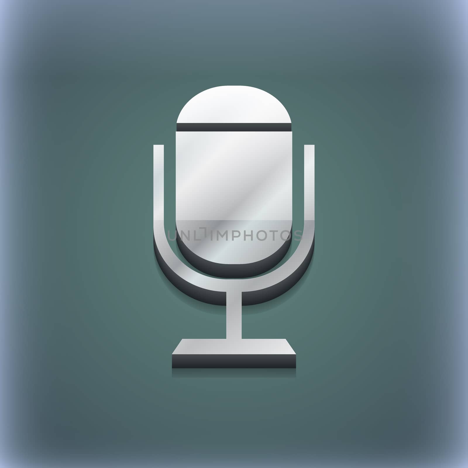 Microphone icon symbol. 3D style. Trendy, modern design with space for your text . Raster by serhii_lohvyniuk
