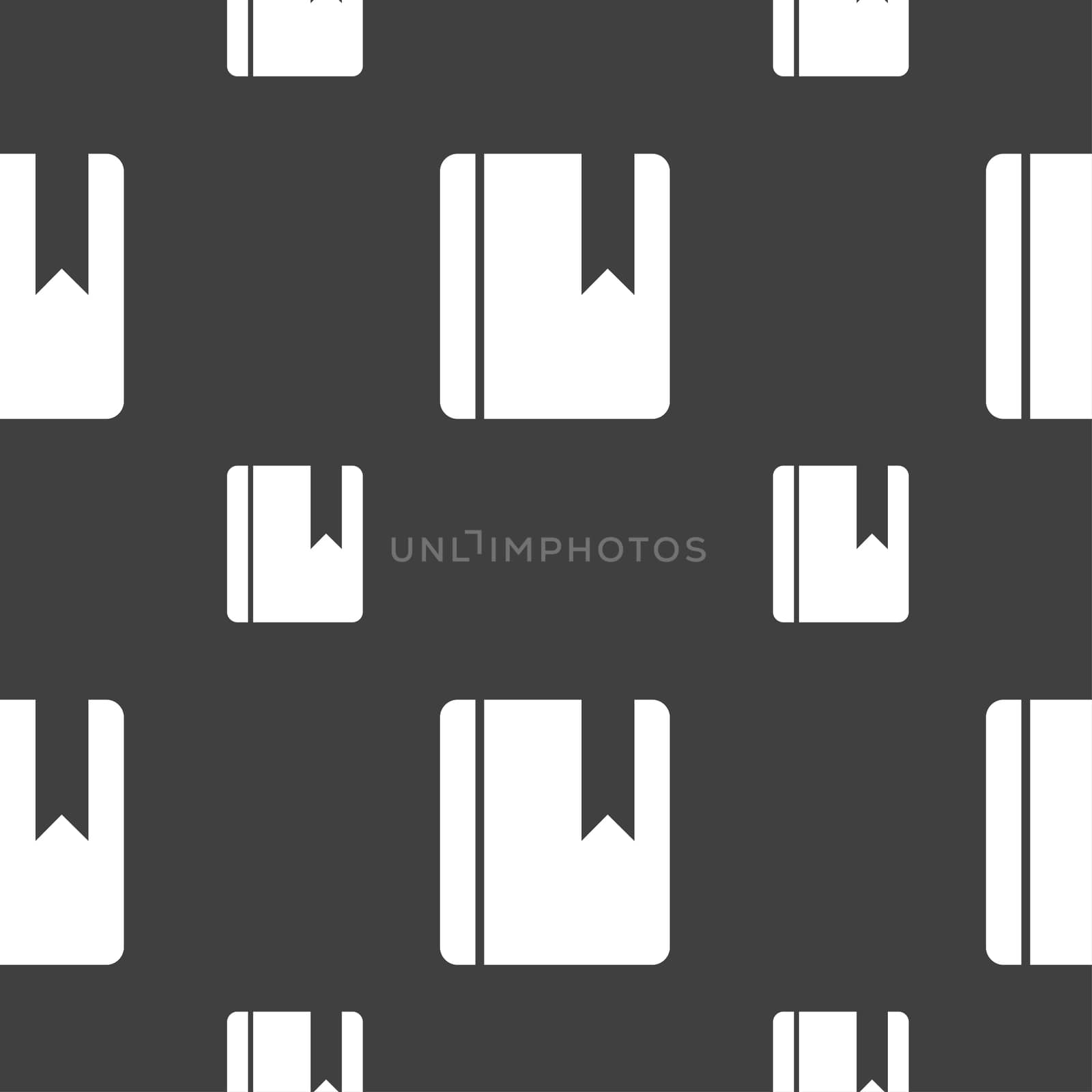 book bookmark icon sign. Seamless pattern on a gray background.  by serhii_lohvyniuk