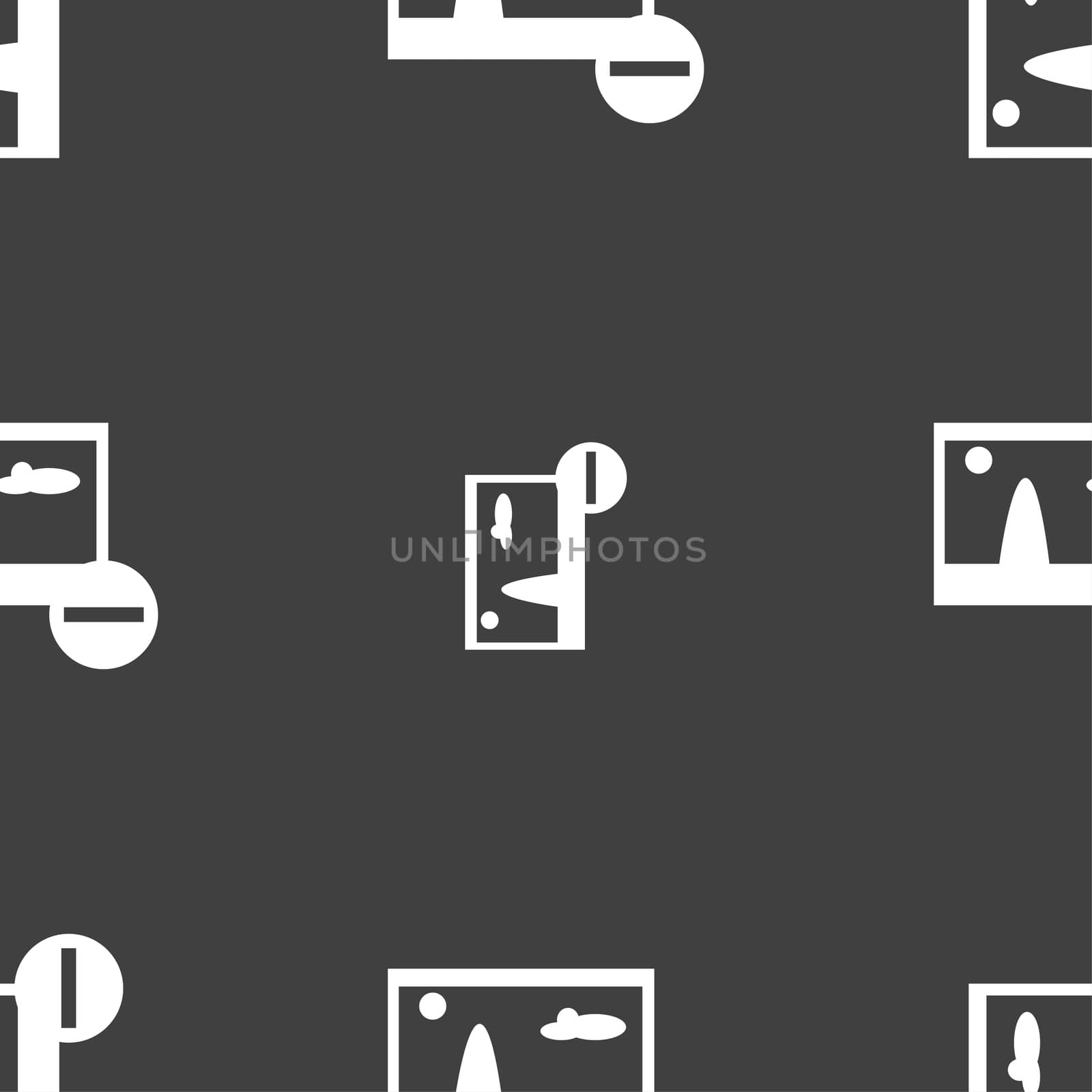 minus File JPG sign icon. Download image file symbol. Set colourful buttons. Seamless pattern on a gray background.  by serhii_lohvyniuk